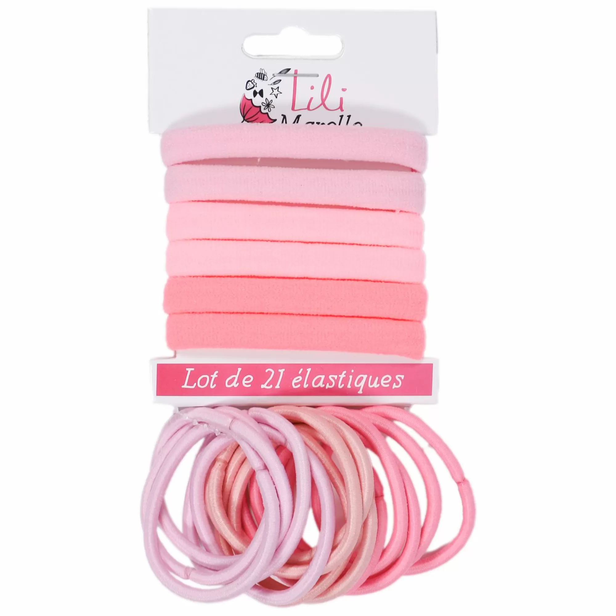 Stokomani Cheveux<Lot de 21 élastiques rose