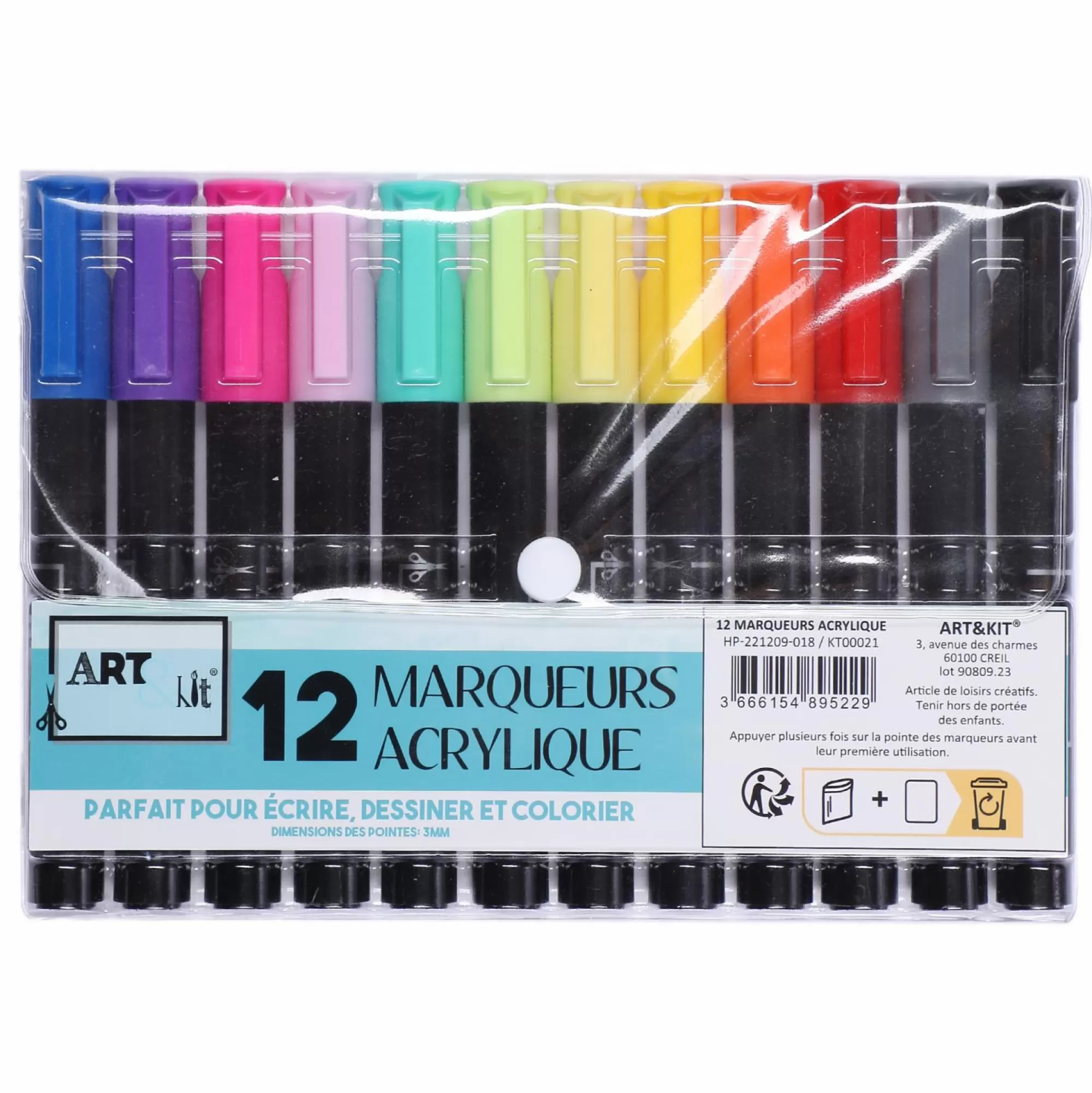 ART&KIT Loisirs Créatifs<12 marqueurs acrylique