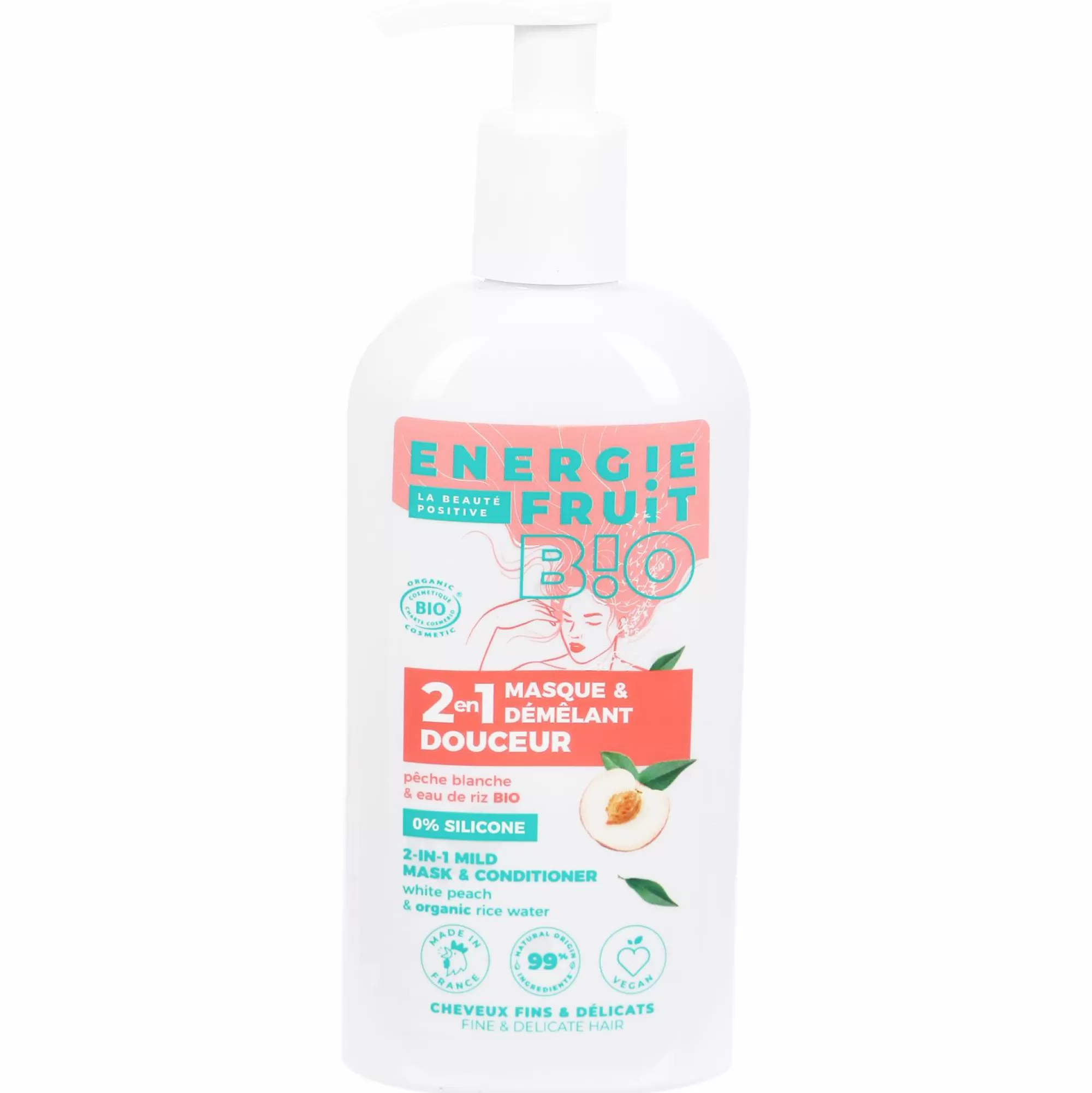 ENERGIE FRUIT Cheveux<Masque et démêlant douceur 2 en 1 pêche