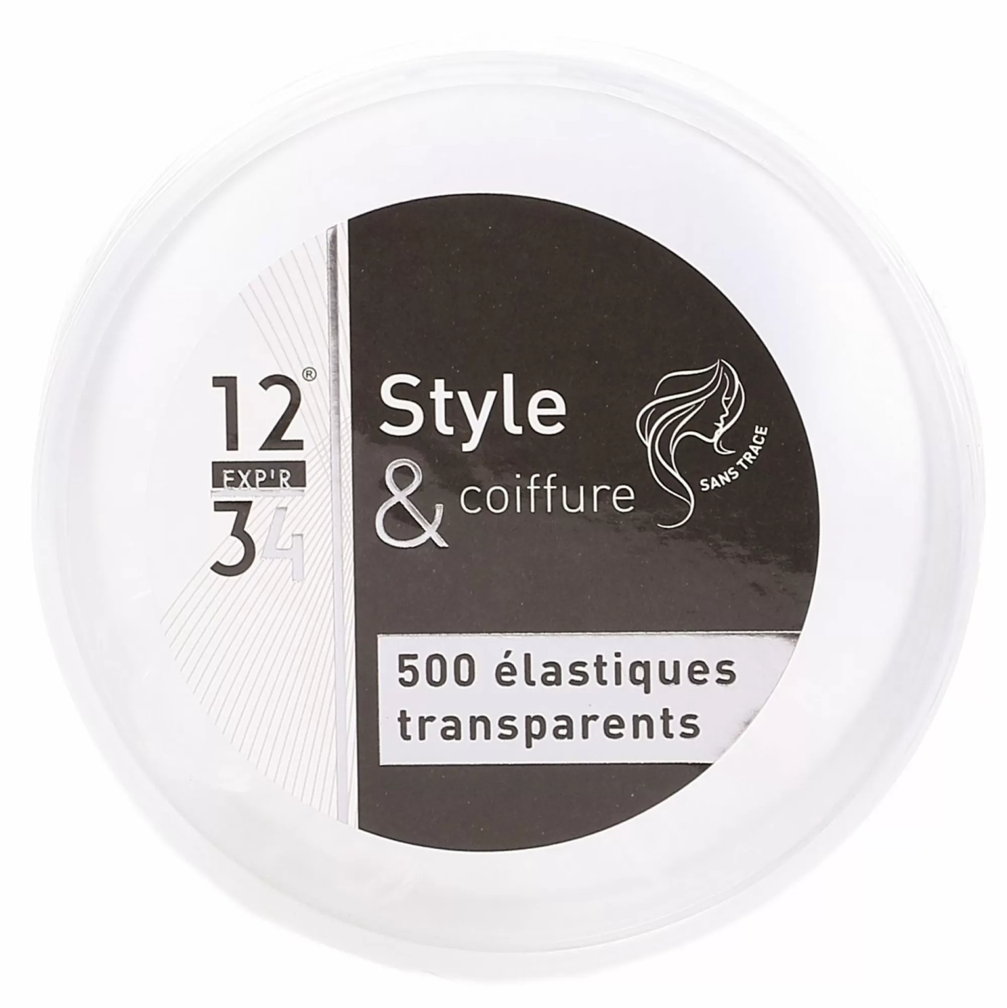 EXPR 1234 Cheveux<500 mini élastiques transparents