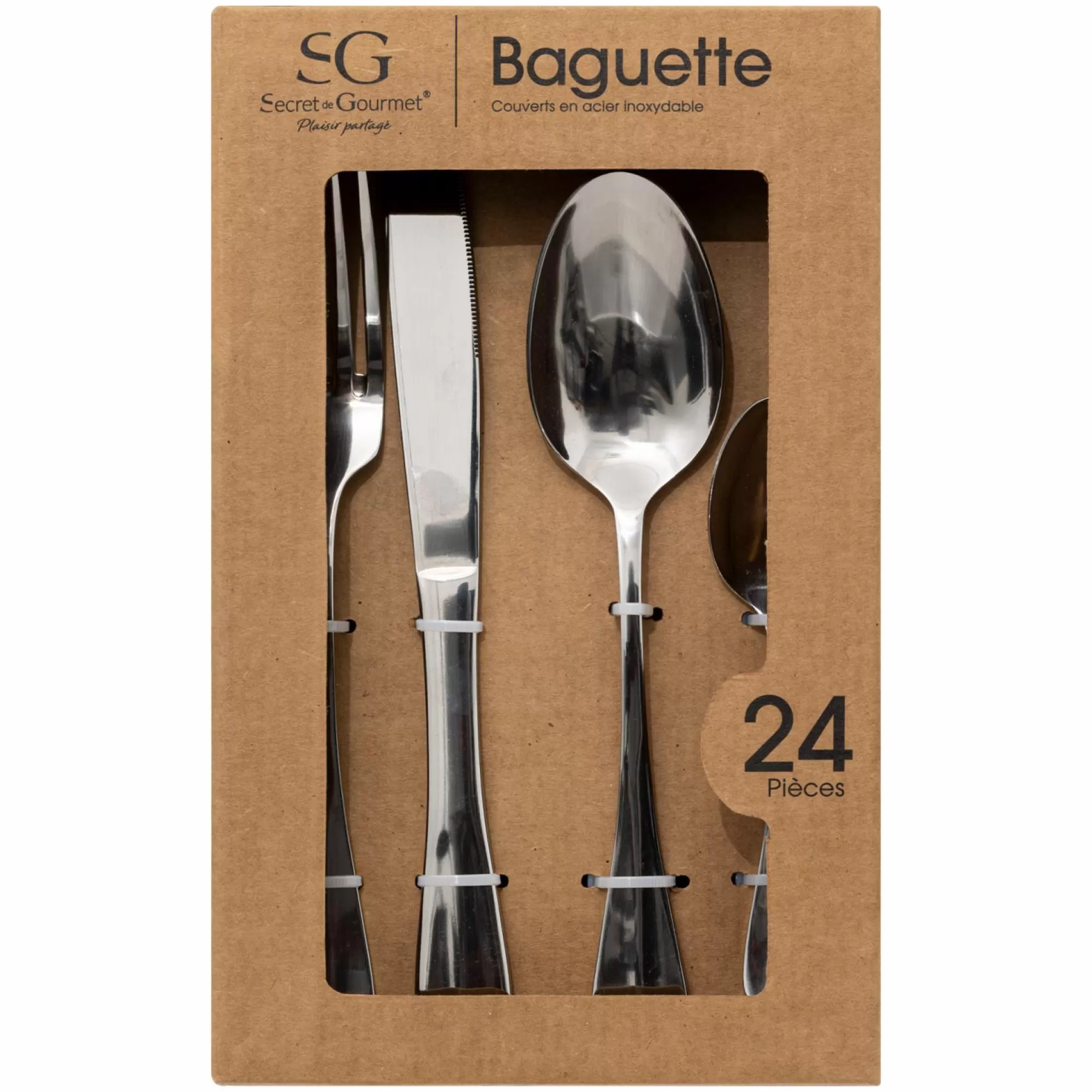 SECRET DE GOURMET Vaisselle Et Service<Ménagère 24 pièces en Inox