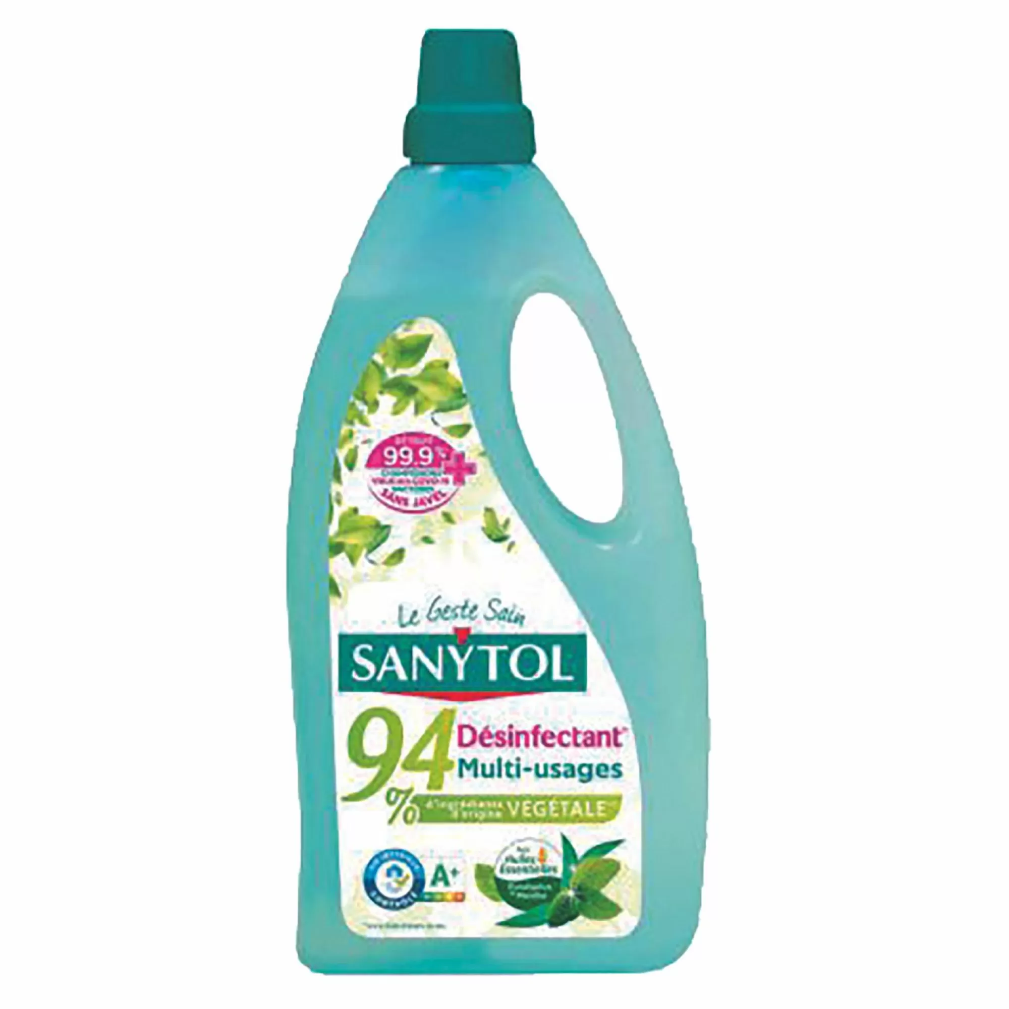 SANYTOL Produits Ménagers<Nettoyant désinfectant sols et surface 94% végétal eucalyptus et menthe