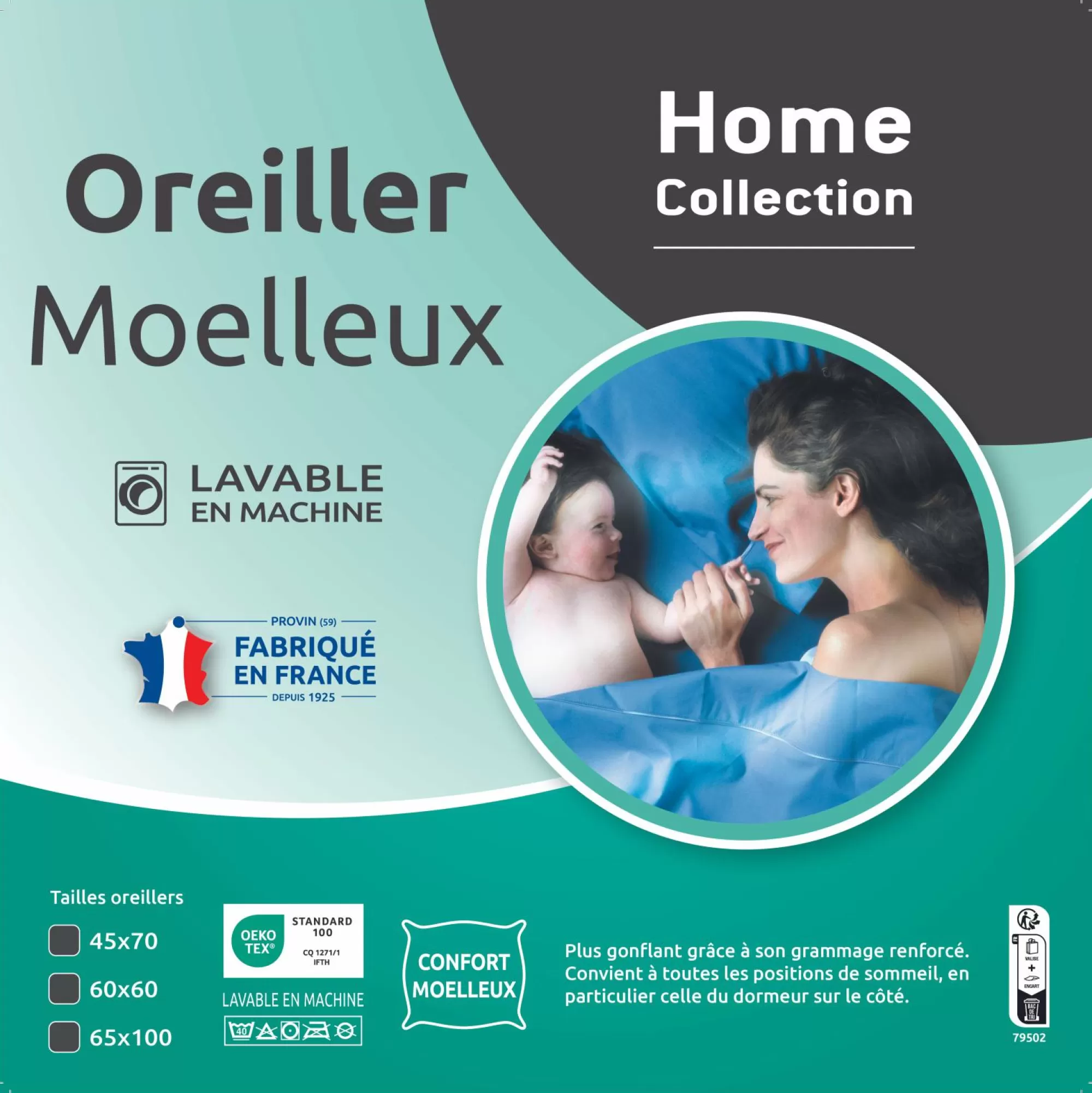 Stokomani Linge De Chambre<Oreiller moelleux 60x60m