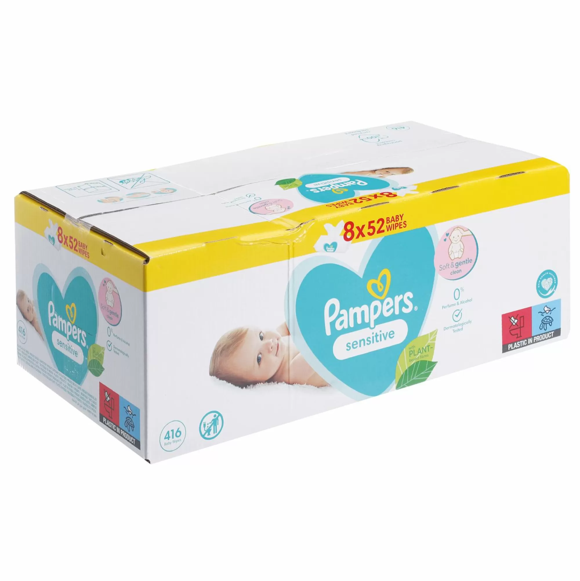 PAMPERS Soin Bébé<8 packs de 52 lingettes sensitive