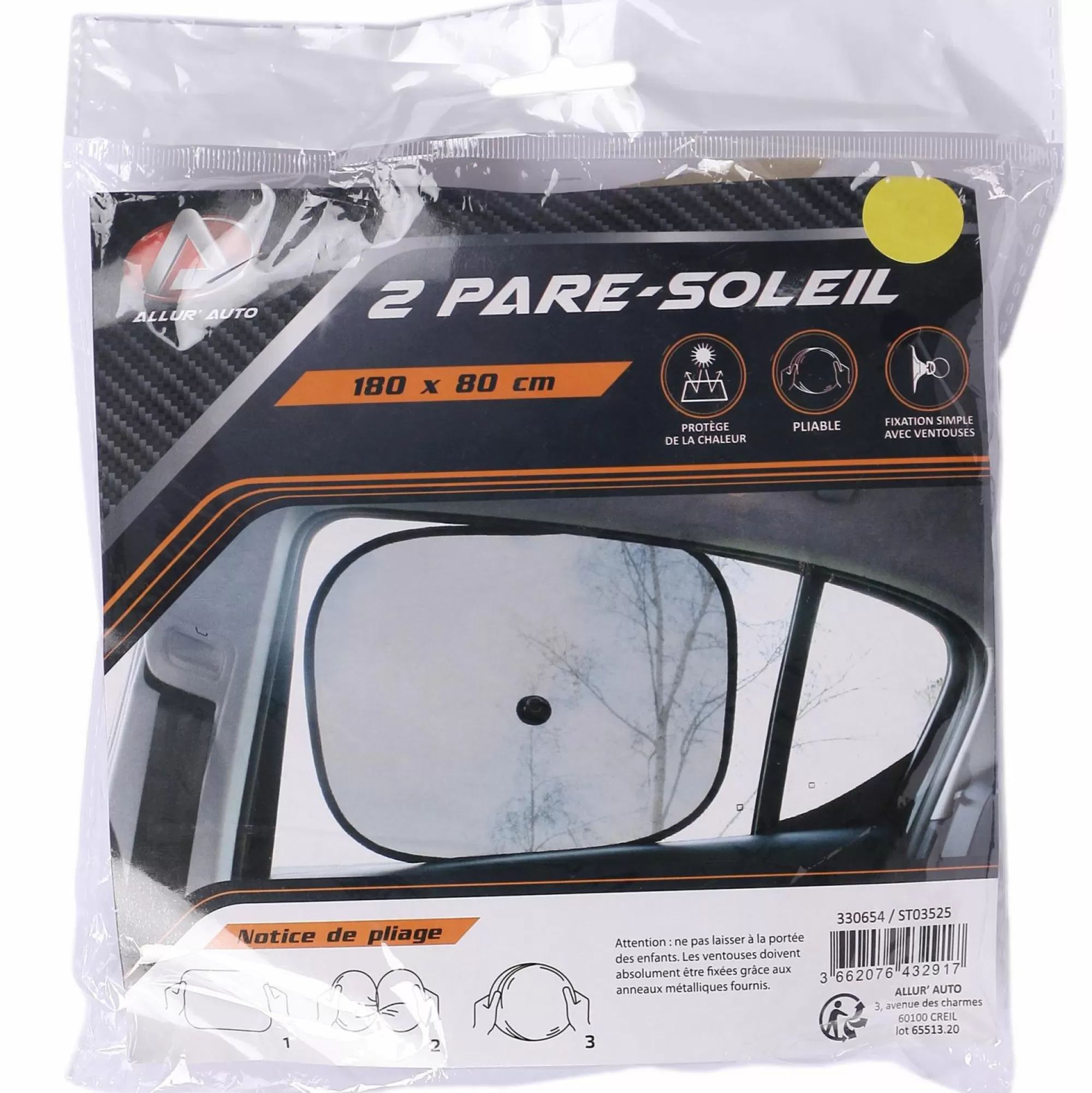 ALLUR'AUTO Accessoires Automobiles<2 Pare soleil pliables à ventouse