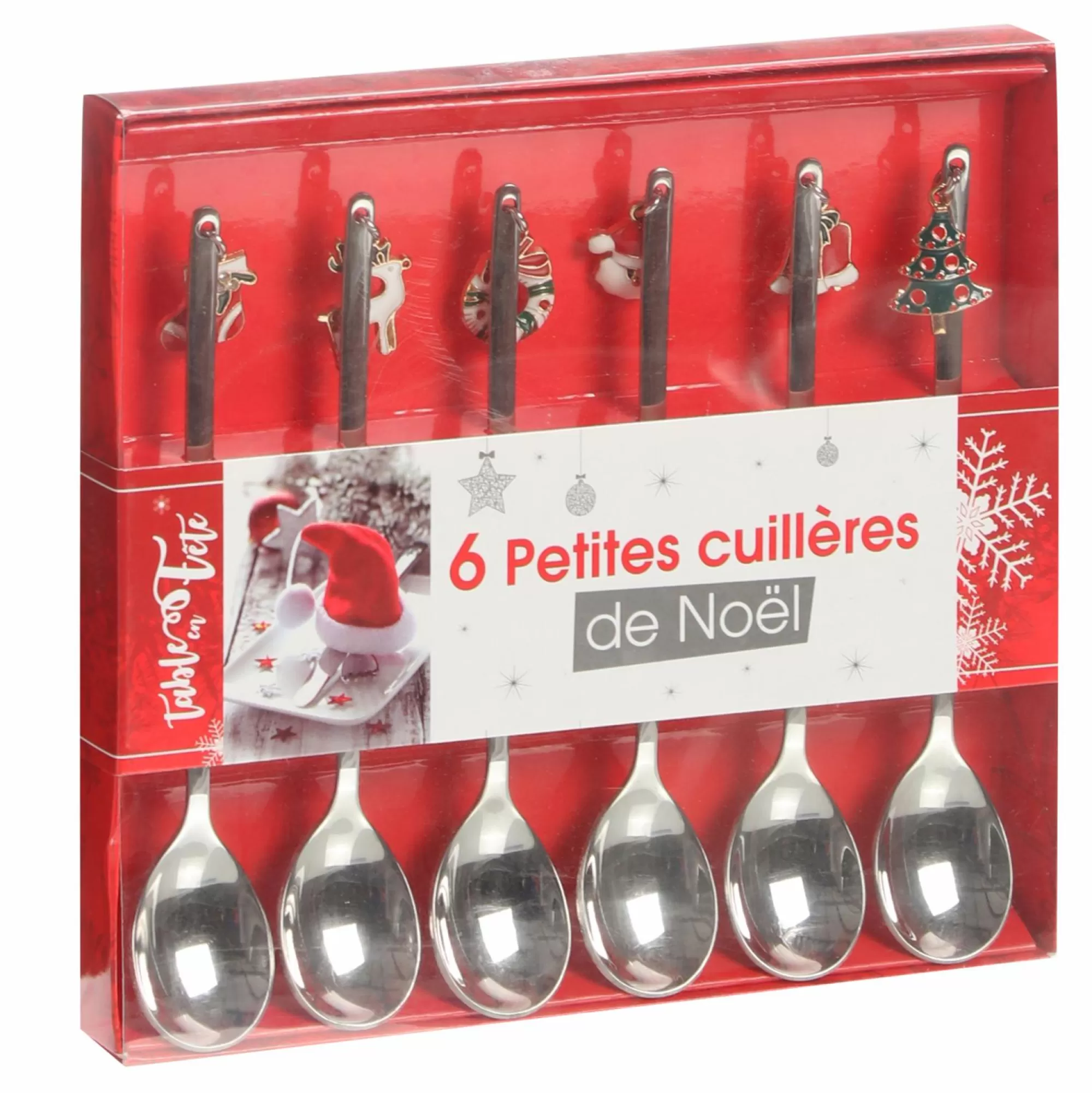 TABLE EN FETE / APOINT Vaisselle Et Service<6 petites cuillères breloques de Noël