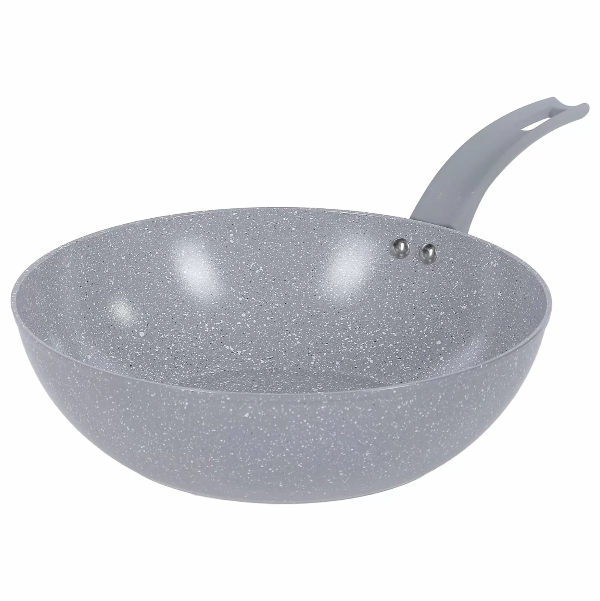 DELBO Cuisson Et Ustensiles<3 Poêles 20-24-28 cm + Wok 28 cm marbré gris