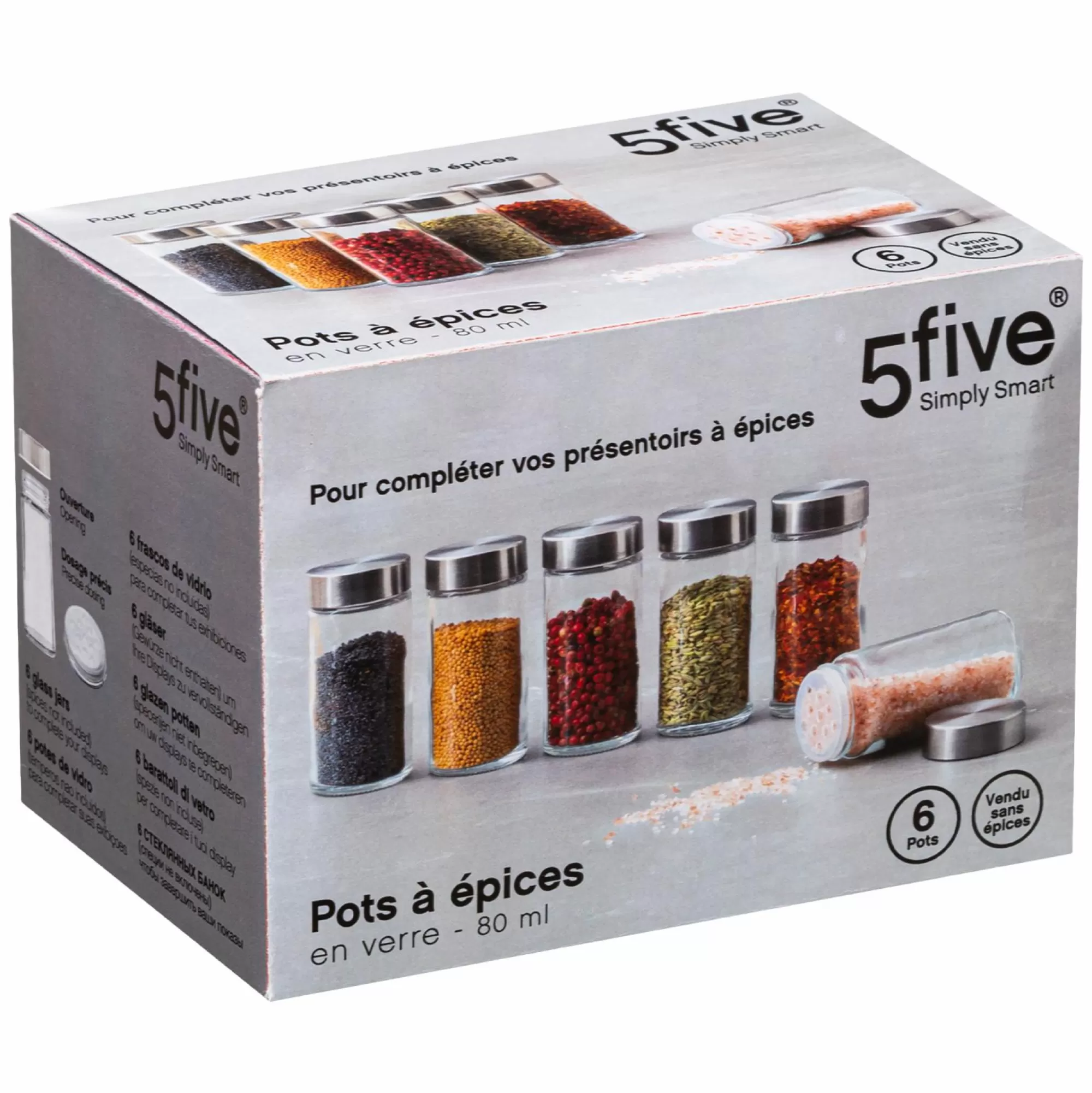 FIVE Vaisselle Et Service<6 pots à épices en verre transparent