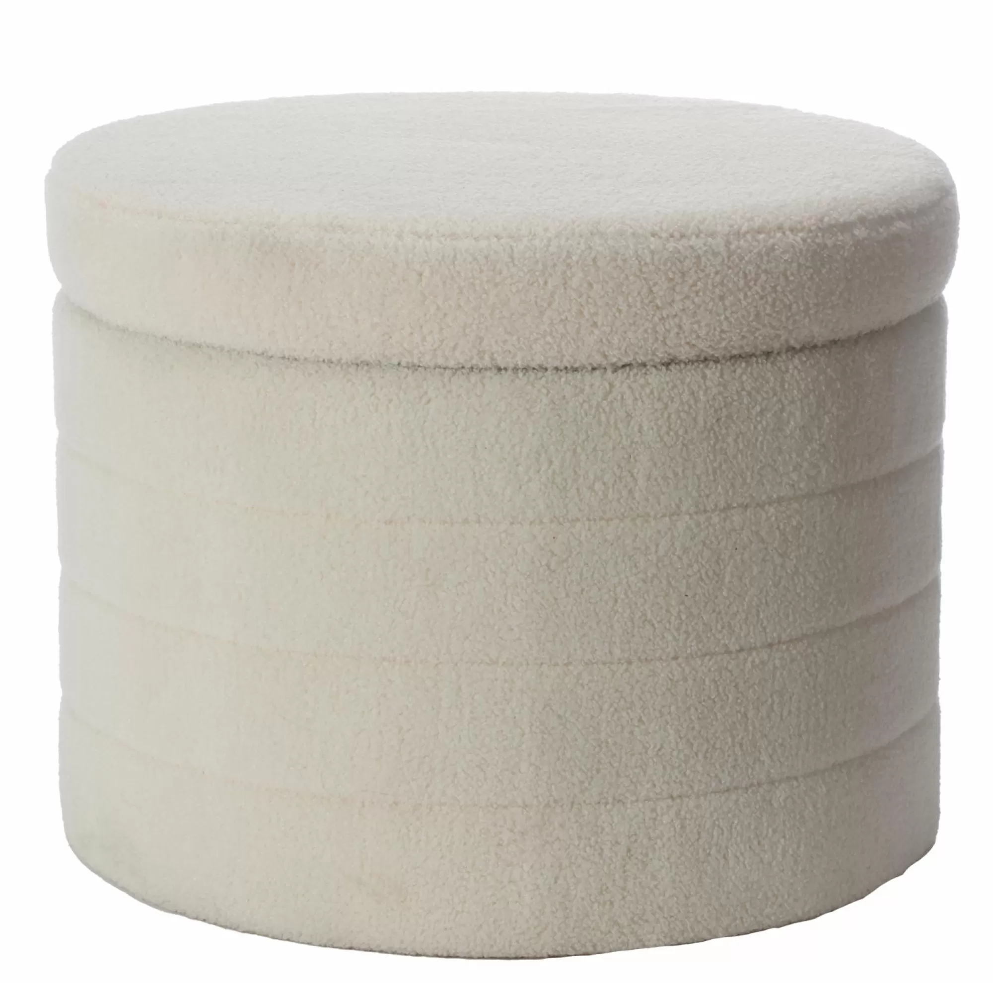 Stokomani Mobilier<Pouf coffre rond en Teddy