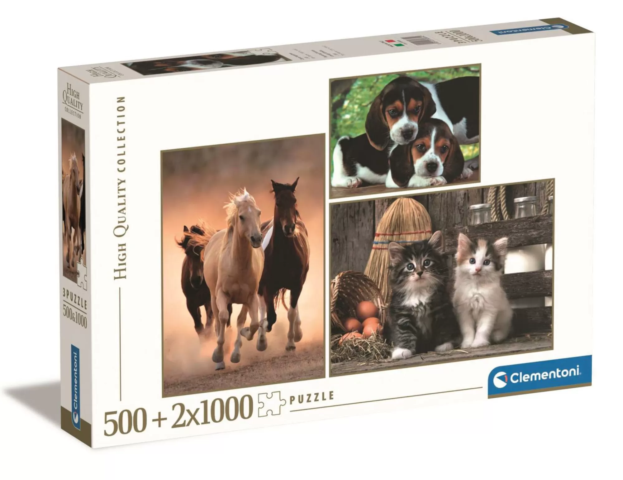 CLEMENTONI Jouet | Jeux De Société<Puzzle adulte animaux 1x500 + 2x1000