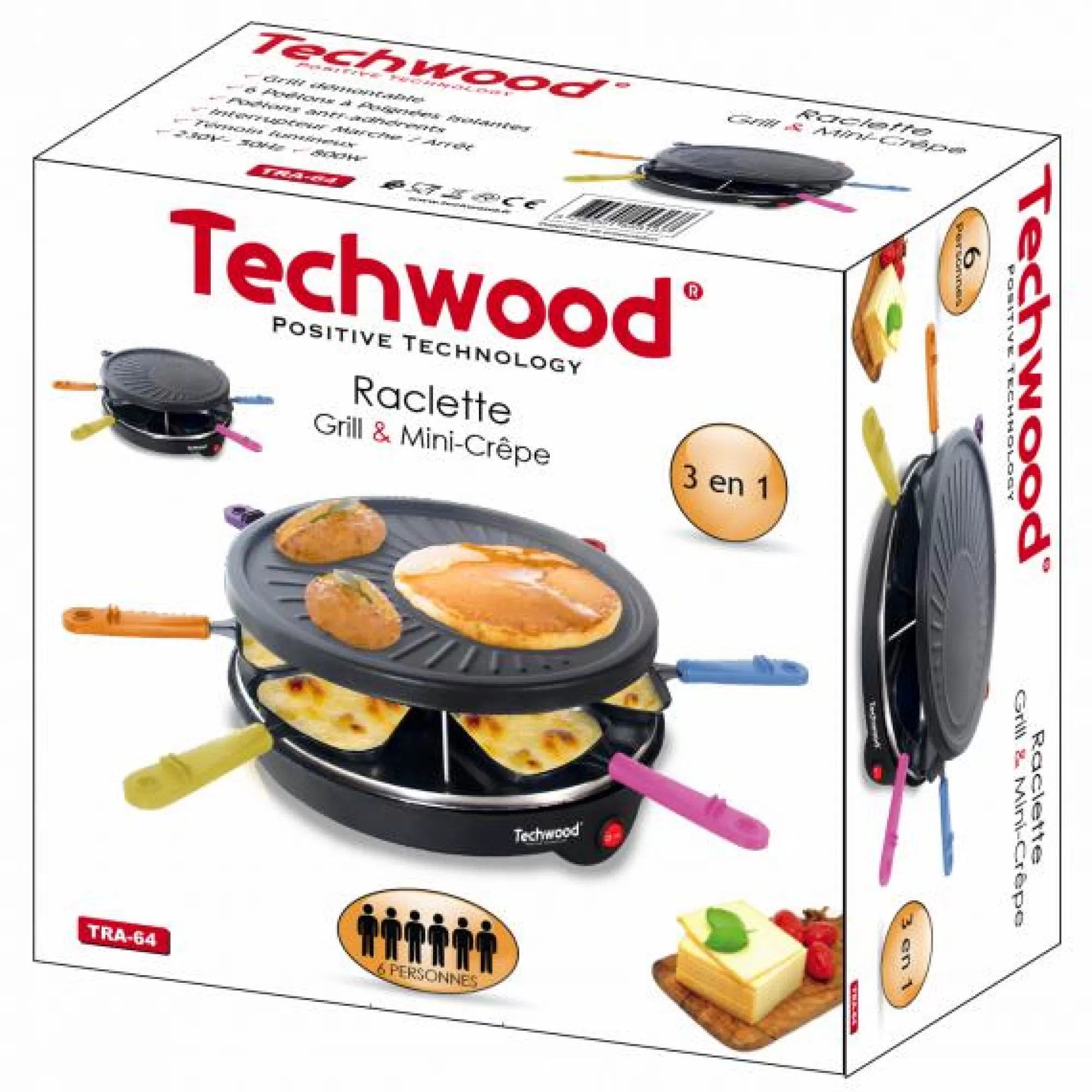 TECHWOOD Cuisson Et Ustensiles | Petit Électroménager<Raclette grill & mini crêpe 6 personnes