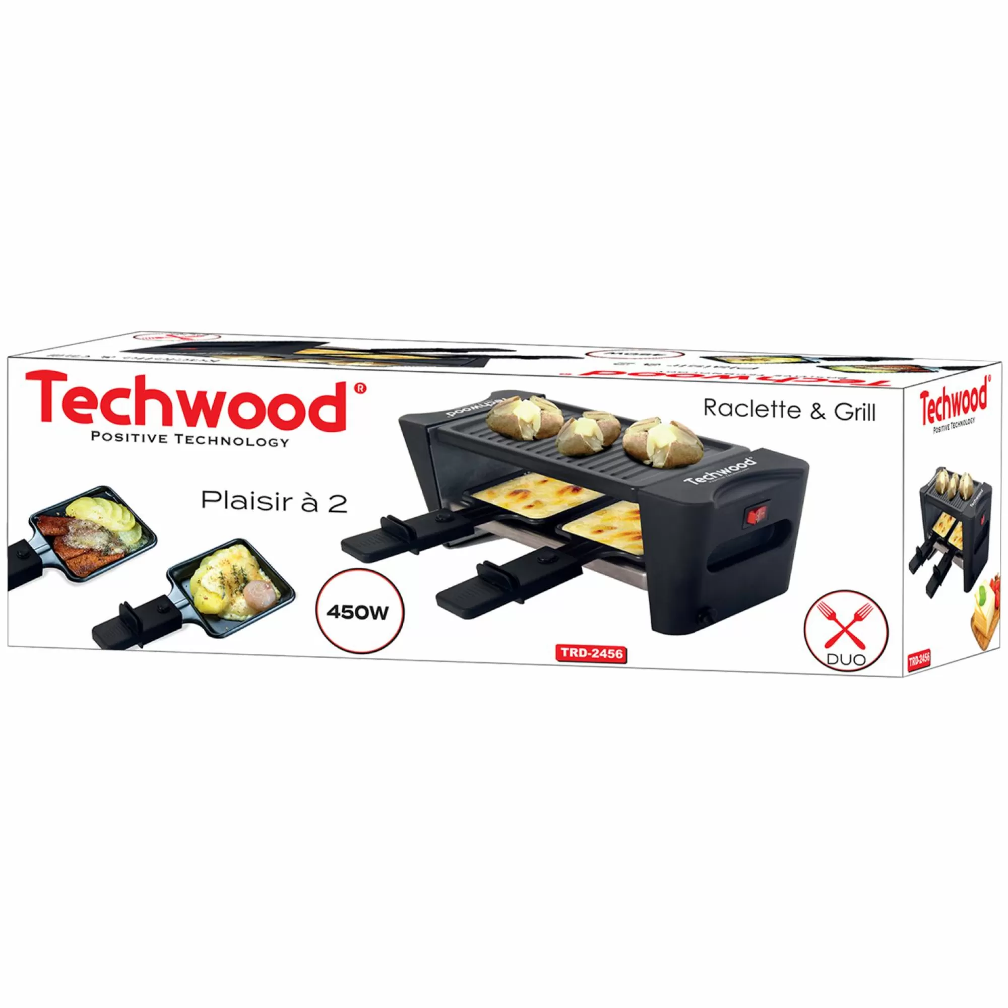 TECHWOOD Cuisson Et Ustensiles | Petit Électroménager<Raclette grill Duo 2 poêlons anti adhérent