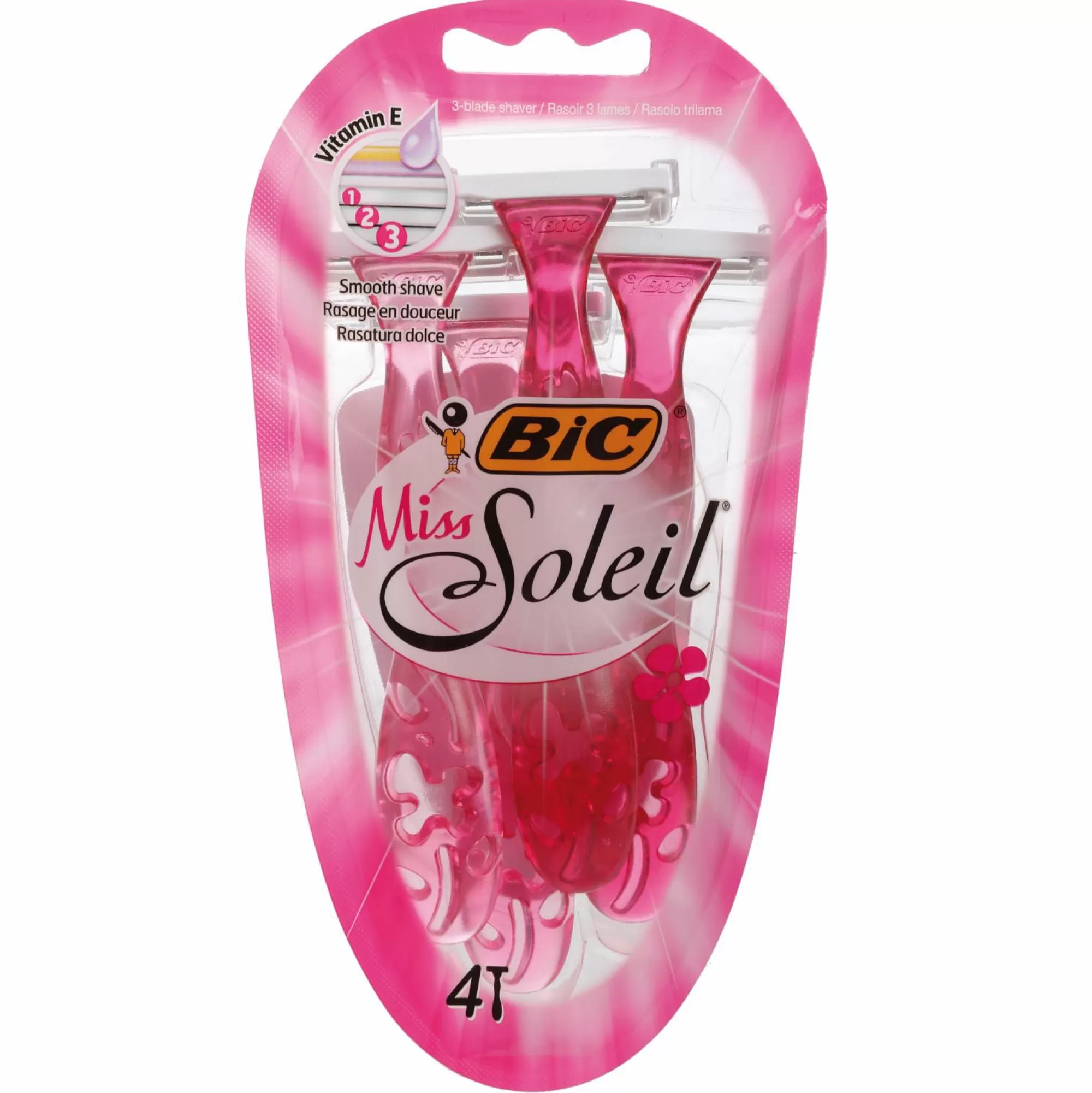 BIC Hygiène<4 rasoirs à 3 lames miss soleil