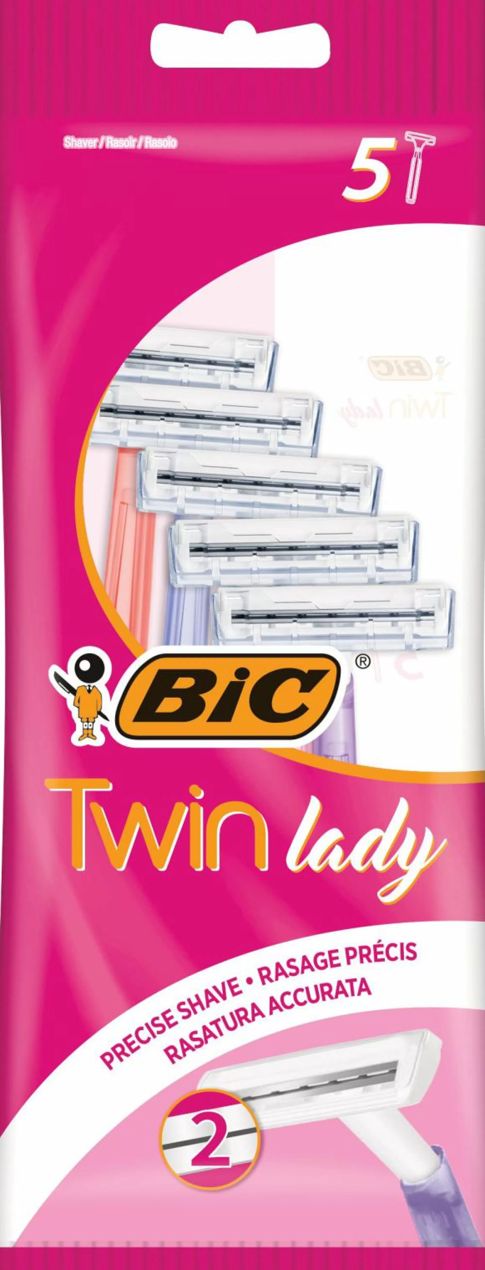 BIC Hygiène<5 rasoirs 2 lames Twin Lady