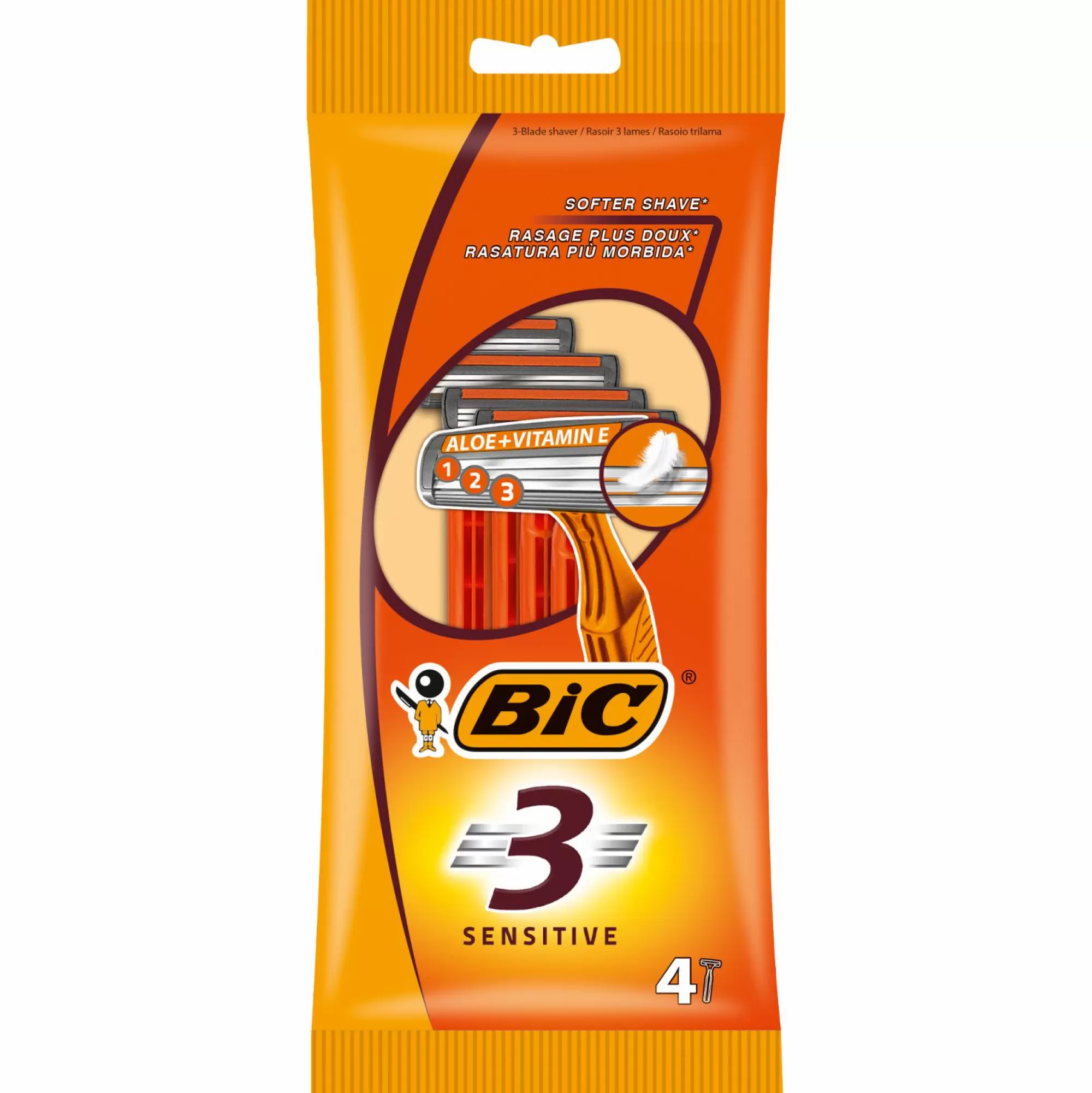 BIC Hygiène<4 rasoirs Confort 3 Sensitive