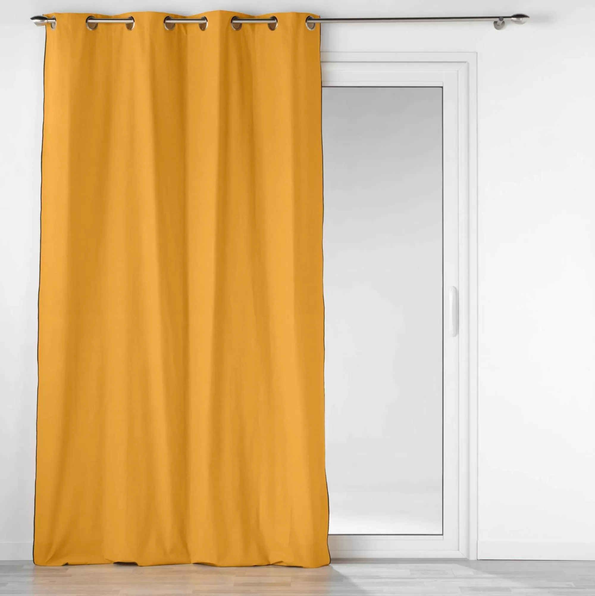 Stokomani Rideaux Et Voilages<Rideau en coton recyclé jaune moutarde 140x240cm