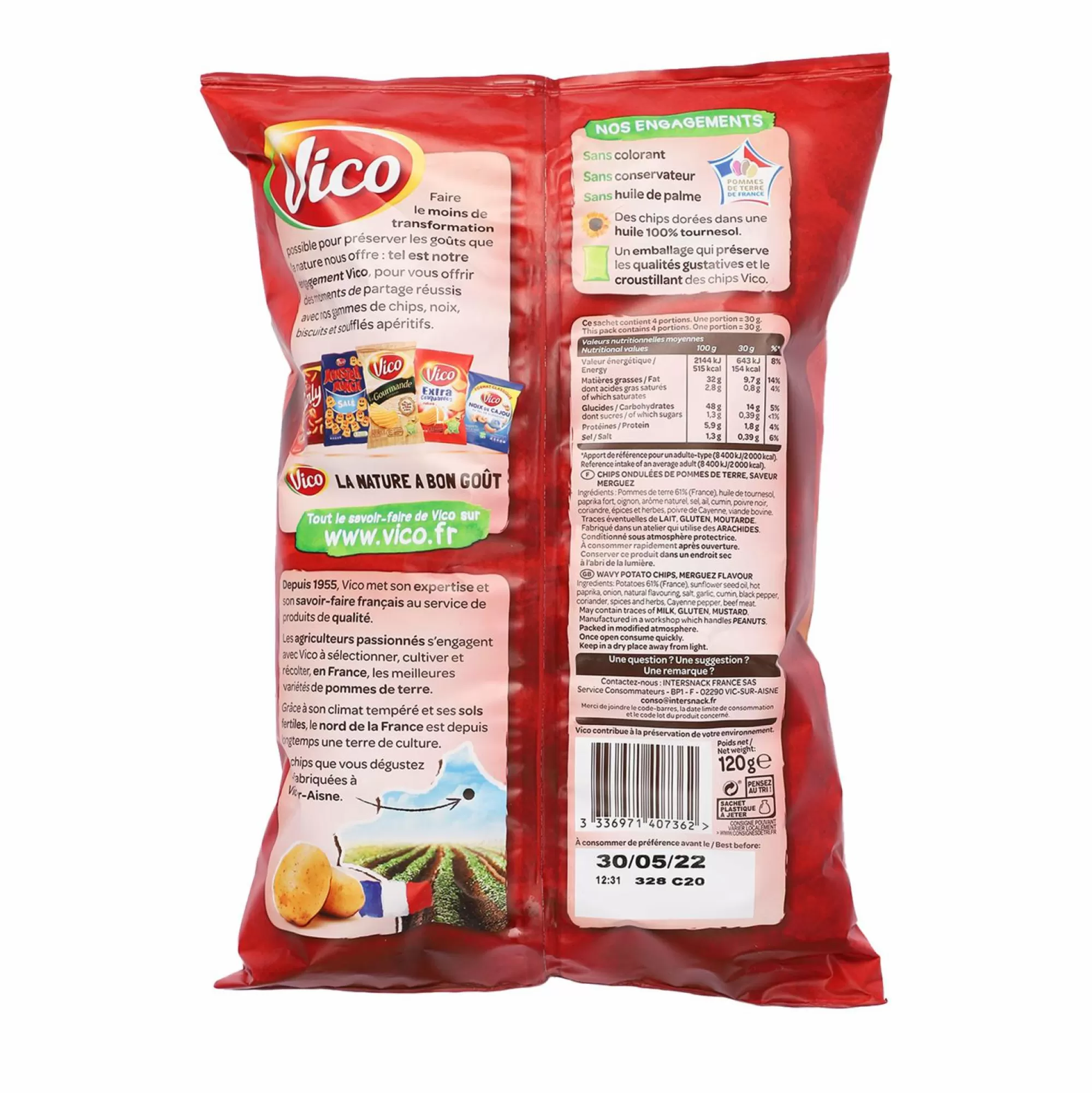 VICO Épicerie Salée<Sachet de chips grill saveur merguez grillée