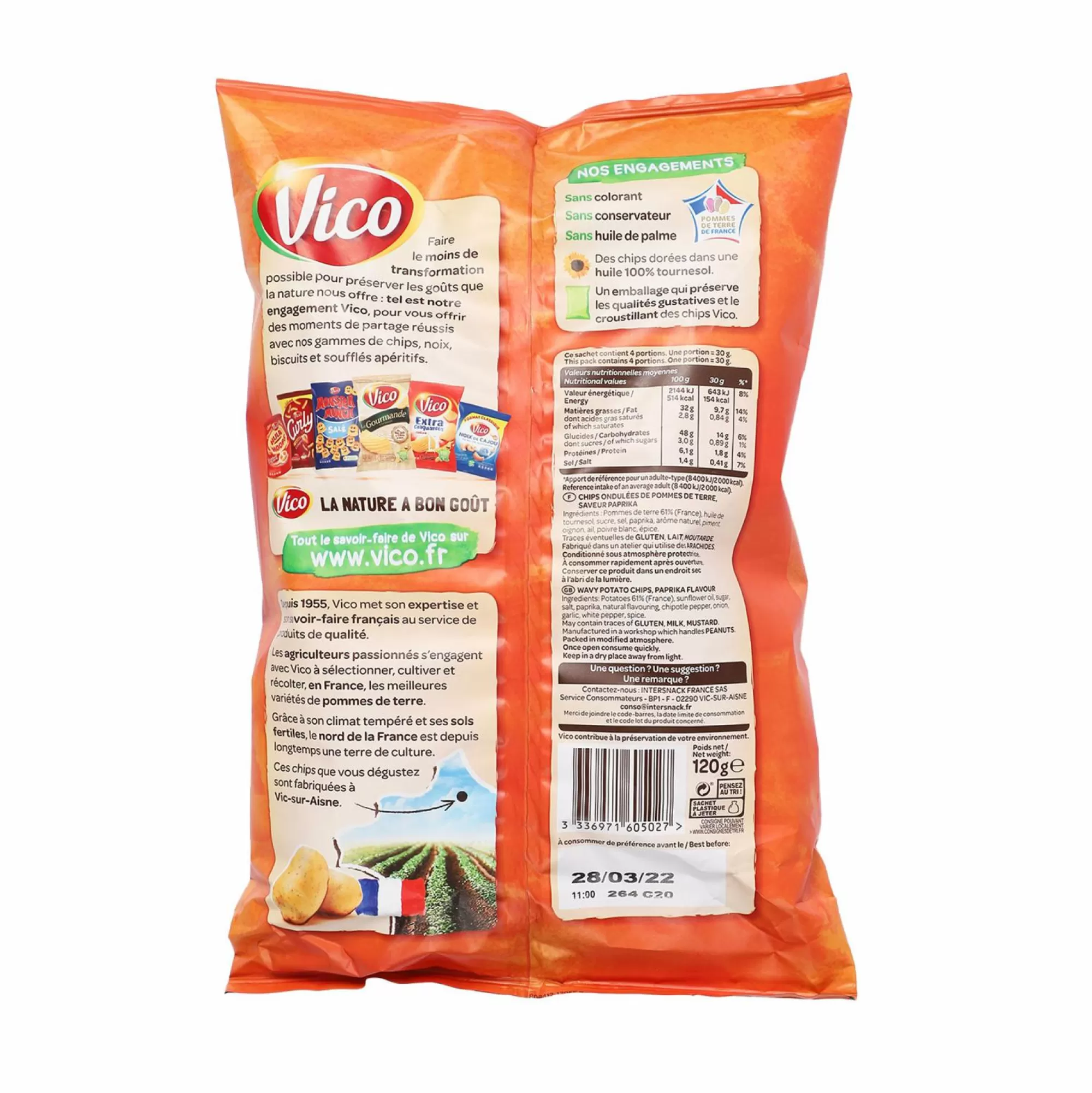 VICO Épicerie Salée<Sachet de chips grill saveur paprika