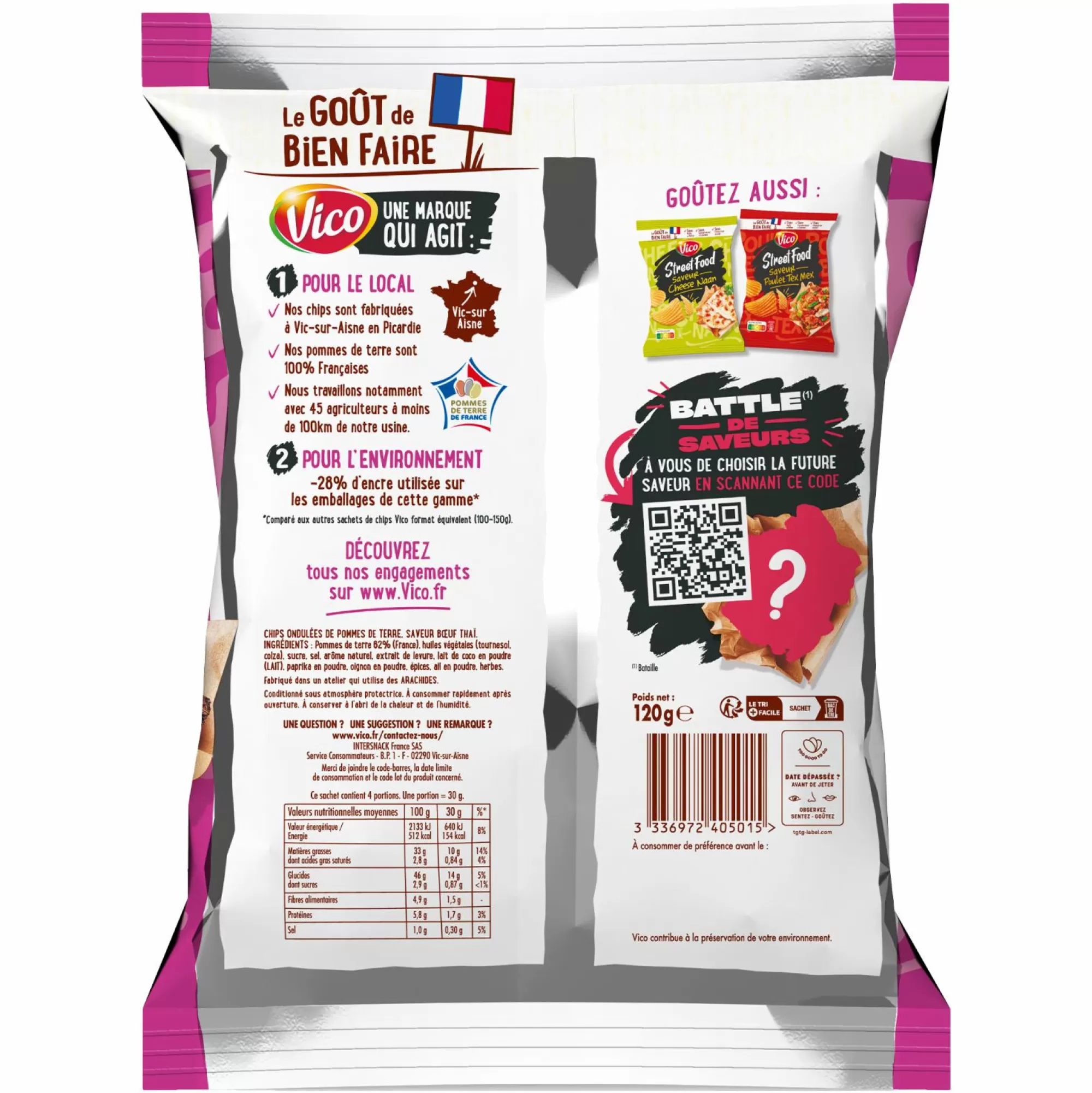 VICO Épicerie Salée<Sachet de chips street food saveur bœuf thei