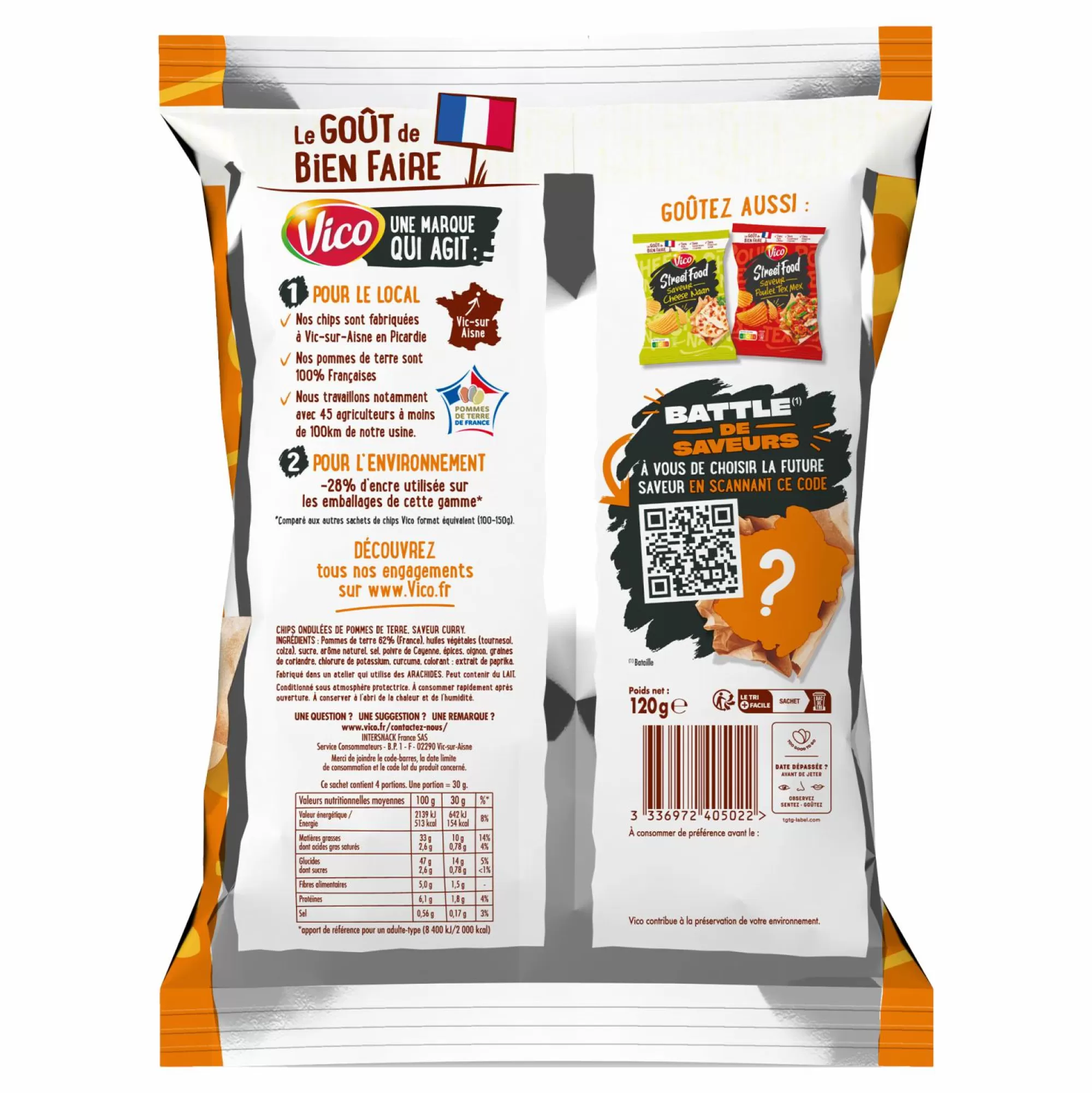 VICO Épicerie Salée<Sachet de Chips street food saveur curry sauce