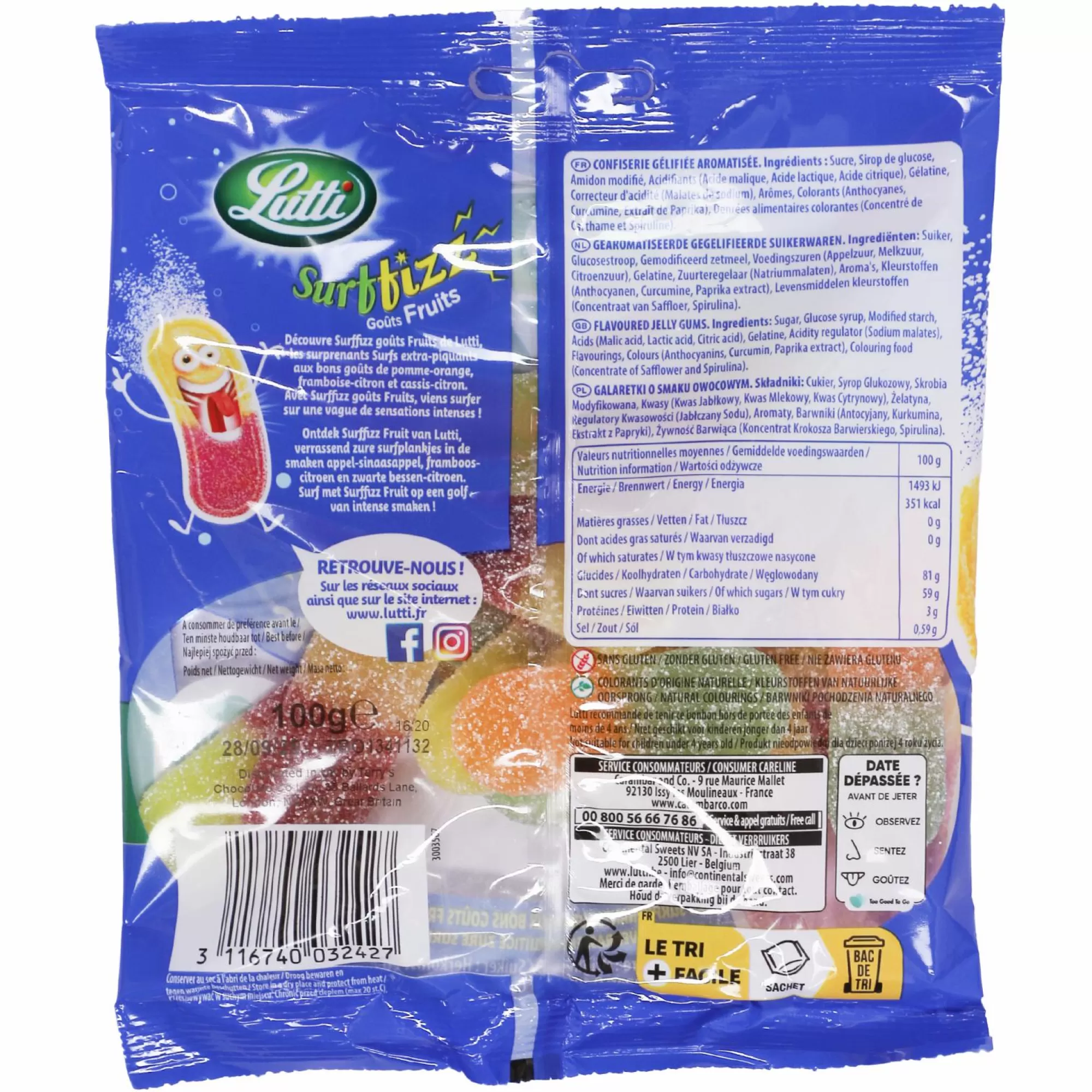 LUTTI Épicerie Sucrée<Sachet surffiz fruits