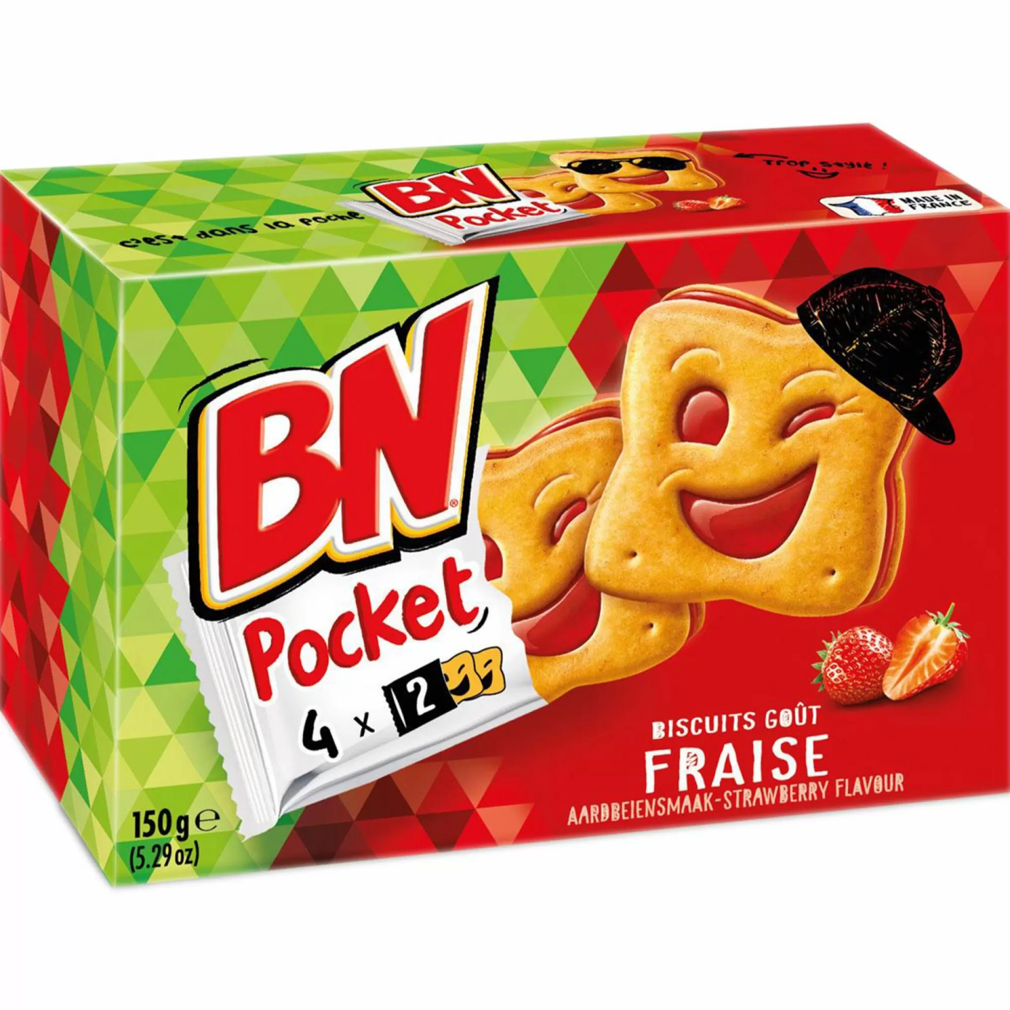 BN Épicerie Sucrée<4 sachets de 2 biscuits à la fraise