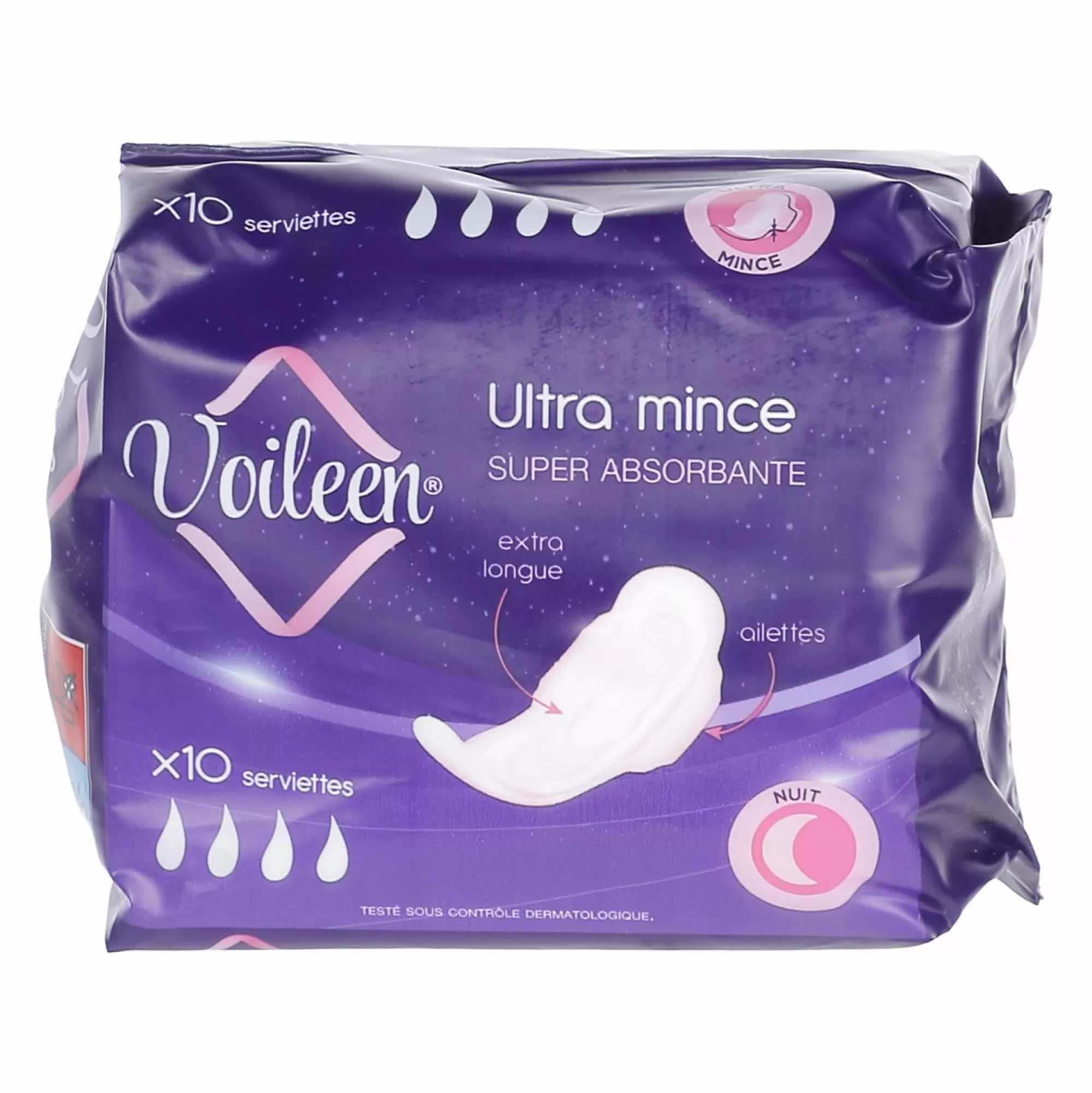 VOILEEN Hygiène<10 serviettes ultra minces nuit