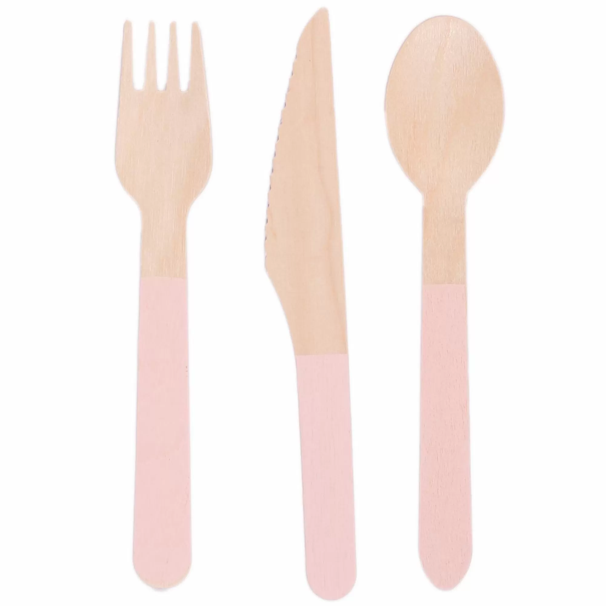 Stokomani Vaisselle Jetable | Pique-Nique Et Camping<Set de 18 couverts en bois rose