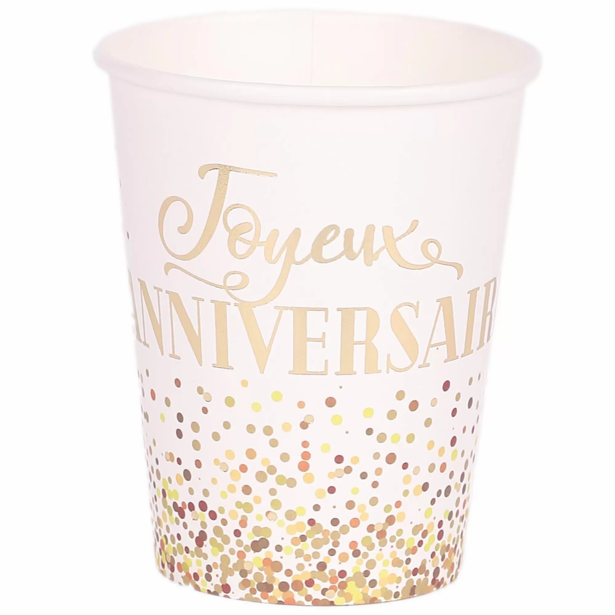 Stokomani Vaisselle Jetable | Pique-Nique Et Camping<Set de 6 gobelets en carton "Joyeux anniversaire" Gold