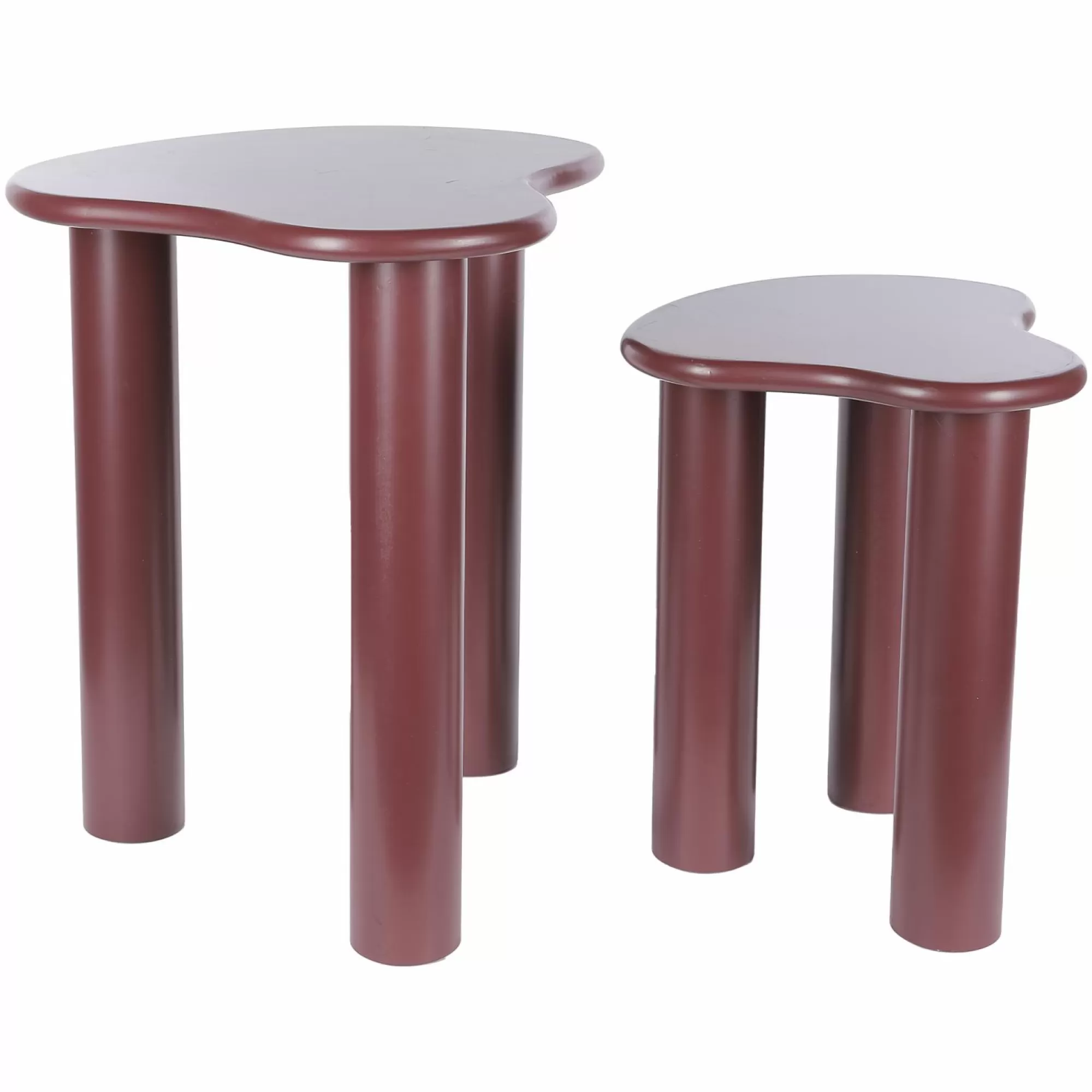 DECLIC HOME Mobilier<Set de 2 tables bordeaux