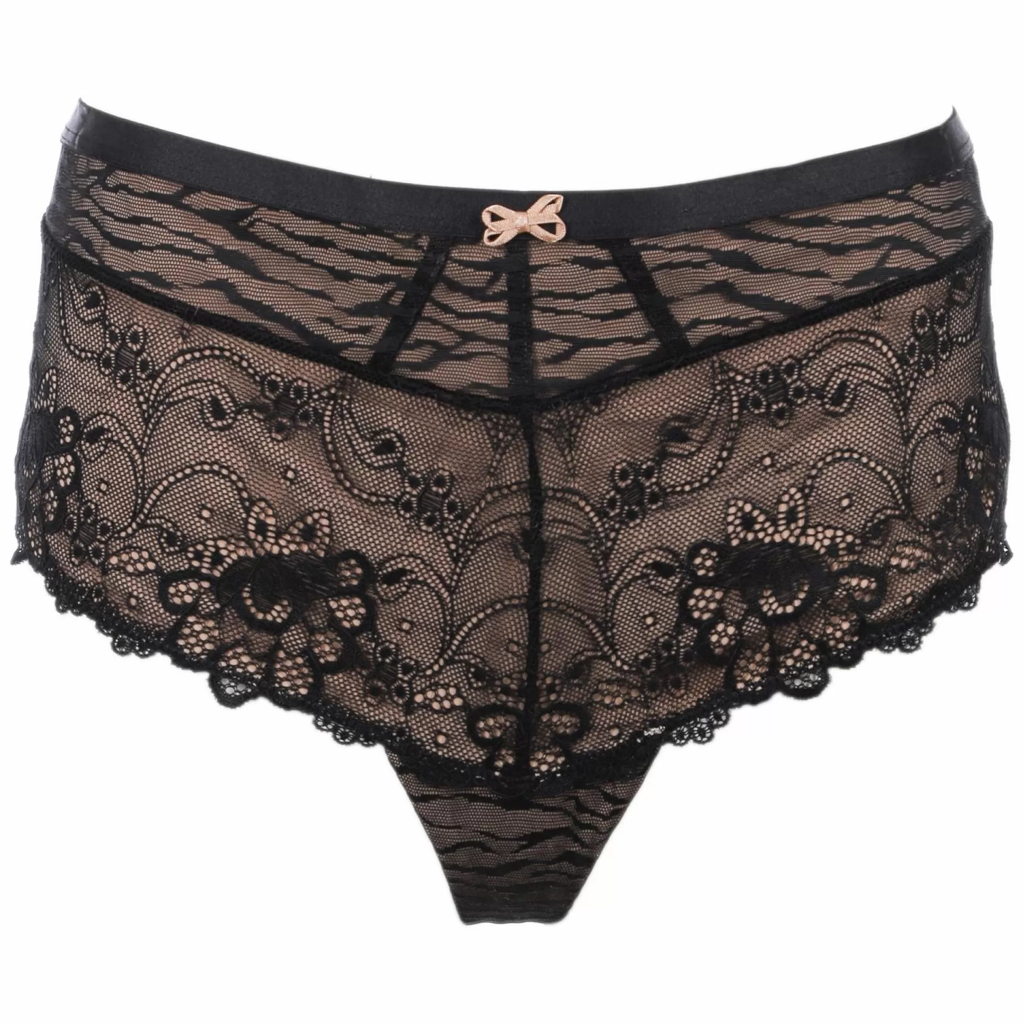 BELLA DIVA Lingerie Et Vêtements De Nuit<Shorty dentelle fine et nude Noir