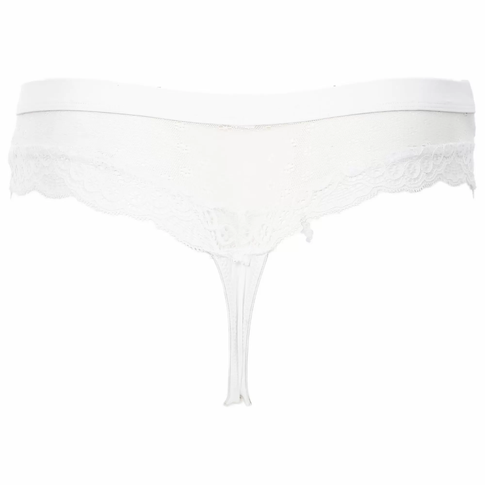 LA CITY Lingerie Et Vêtements De Nuit<SHORTY STRING NOIR DENTELLE IVOIRE Blanc