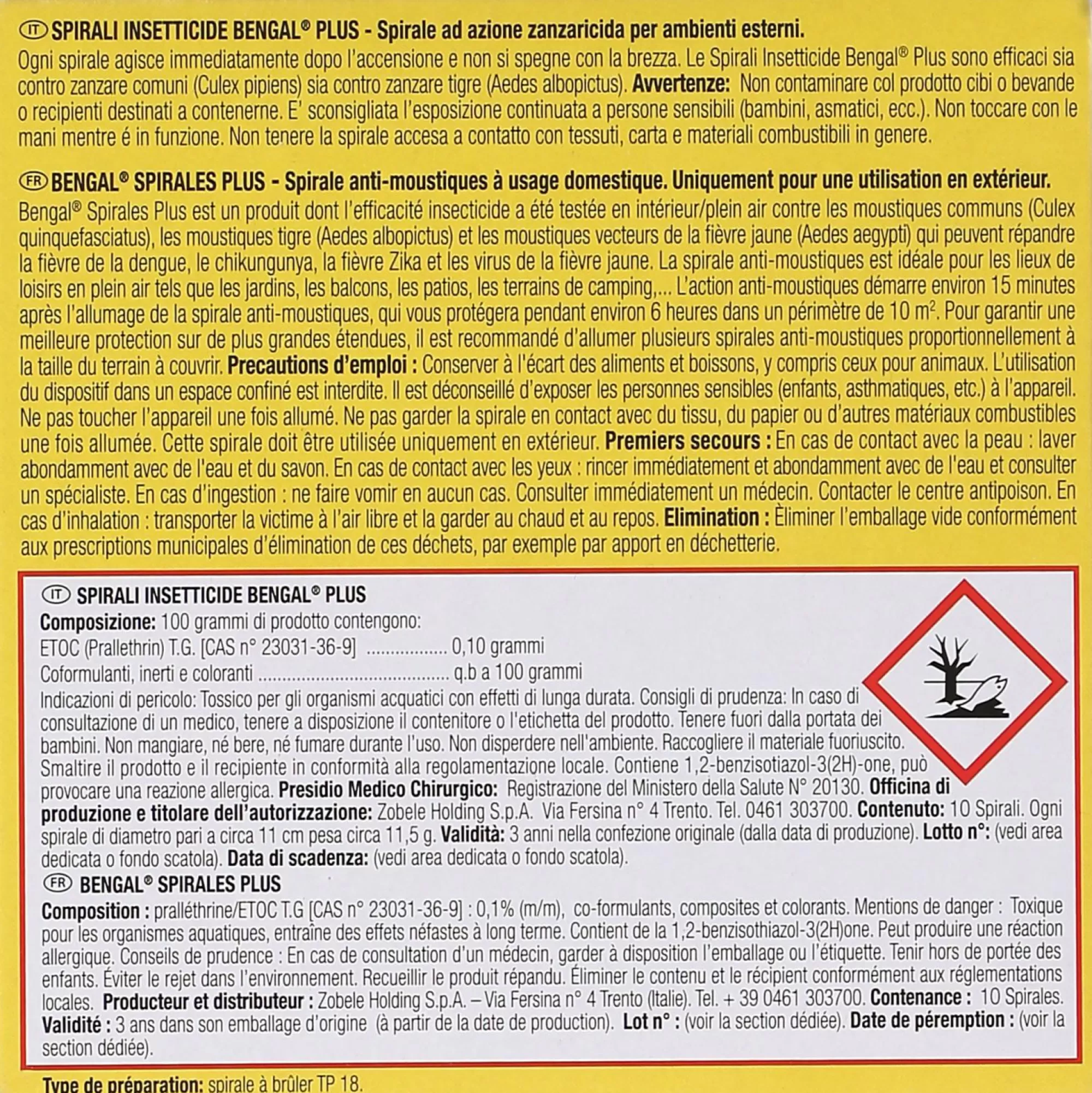 BENGAL Jardinage Et Entretien Du Jardin | Pique-Nique Et Camping<10 spirales anti-moustiques aux huiles essentielles