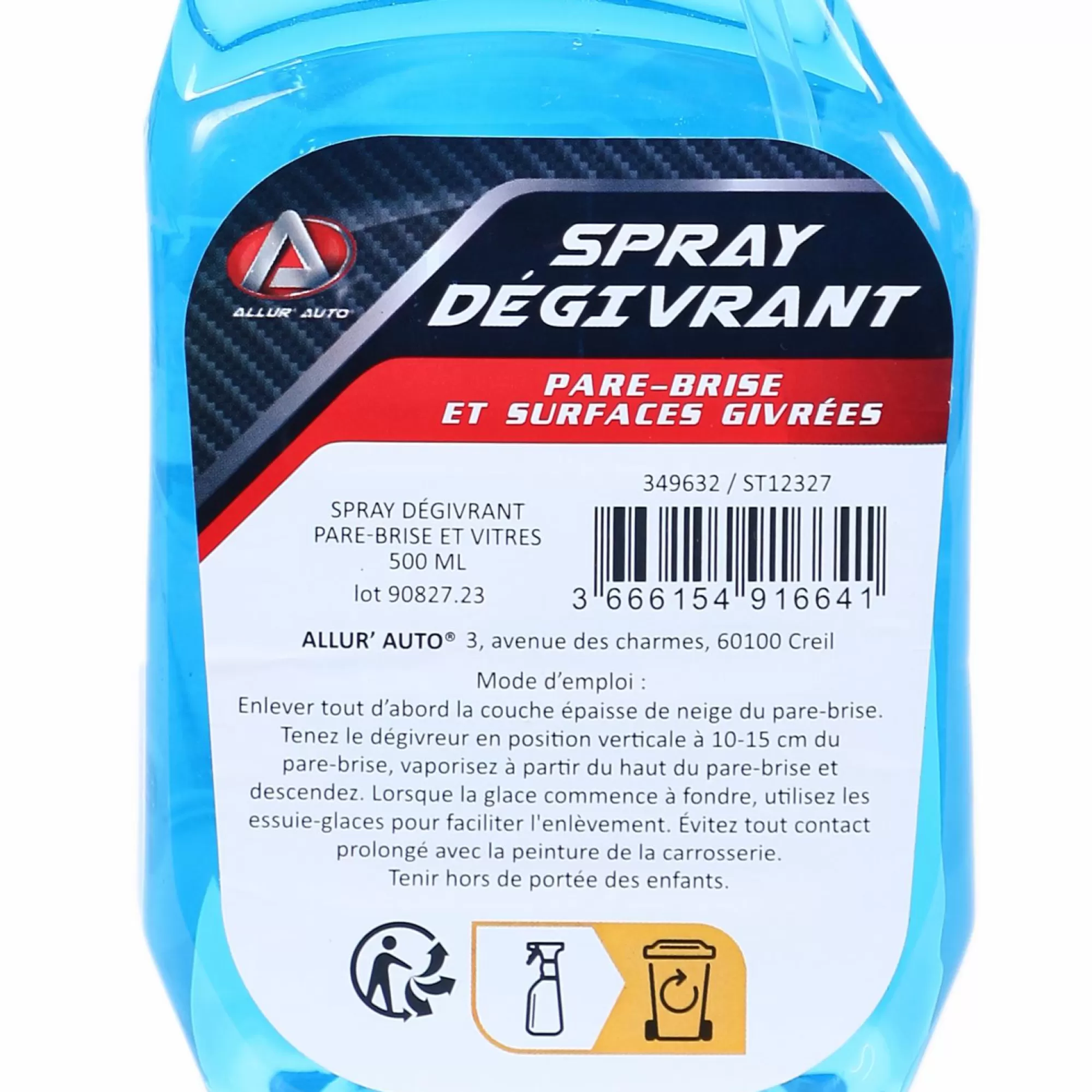 ALLUR'AUTO Accessoires Automobiles<Spray dégivrant pare-brise et vitres 500 ml