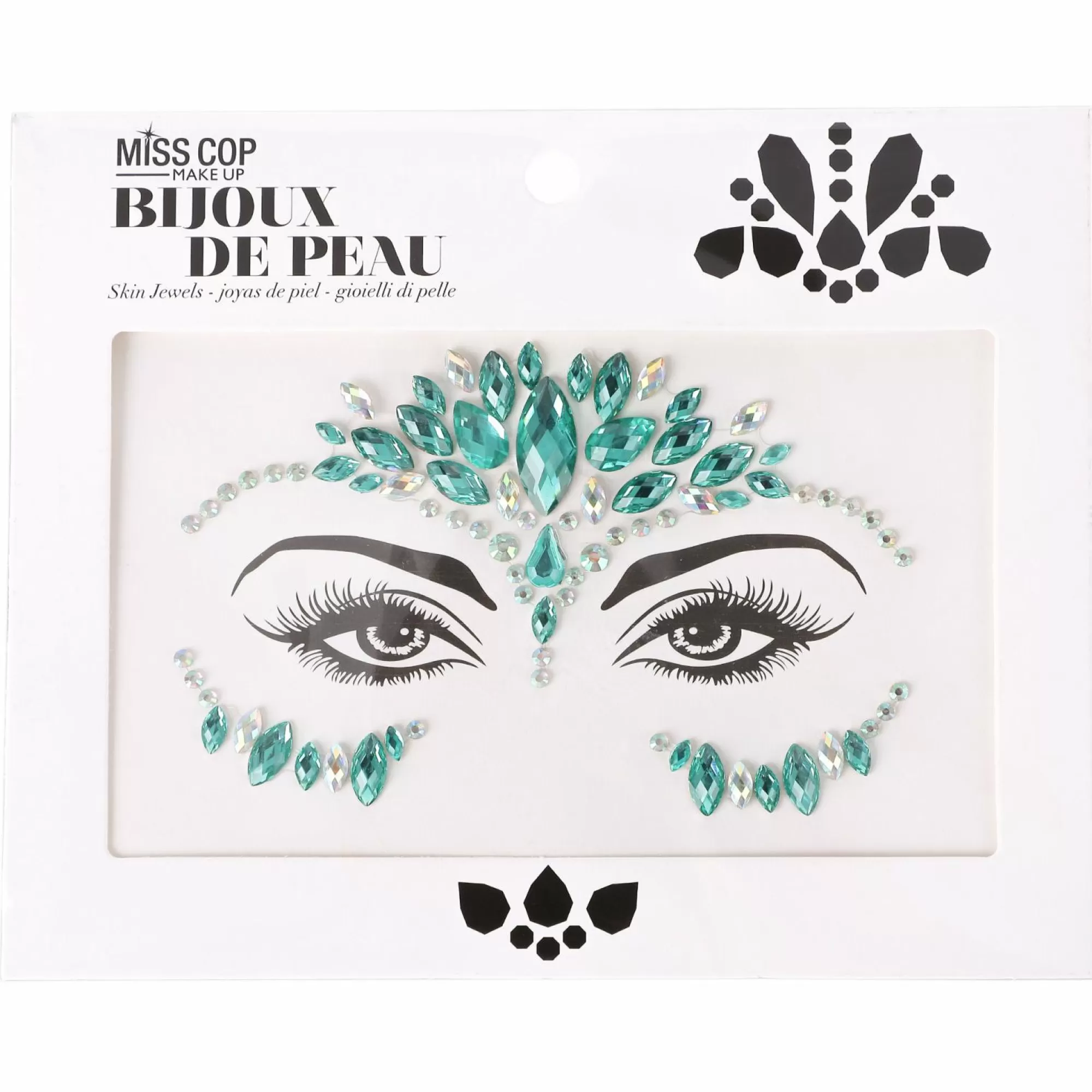 MISS COP Maquillage Et Ongles<Strass visage autocollant bleu