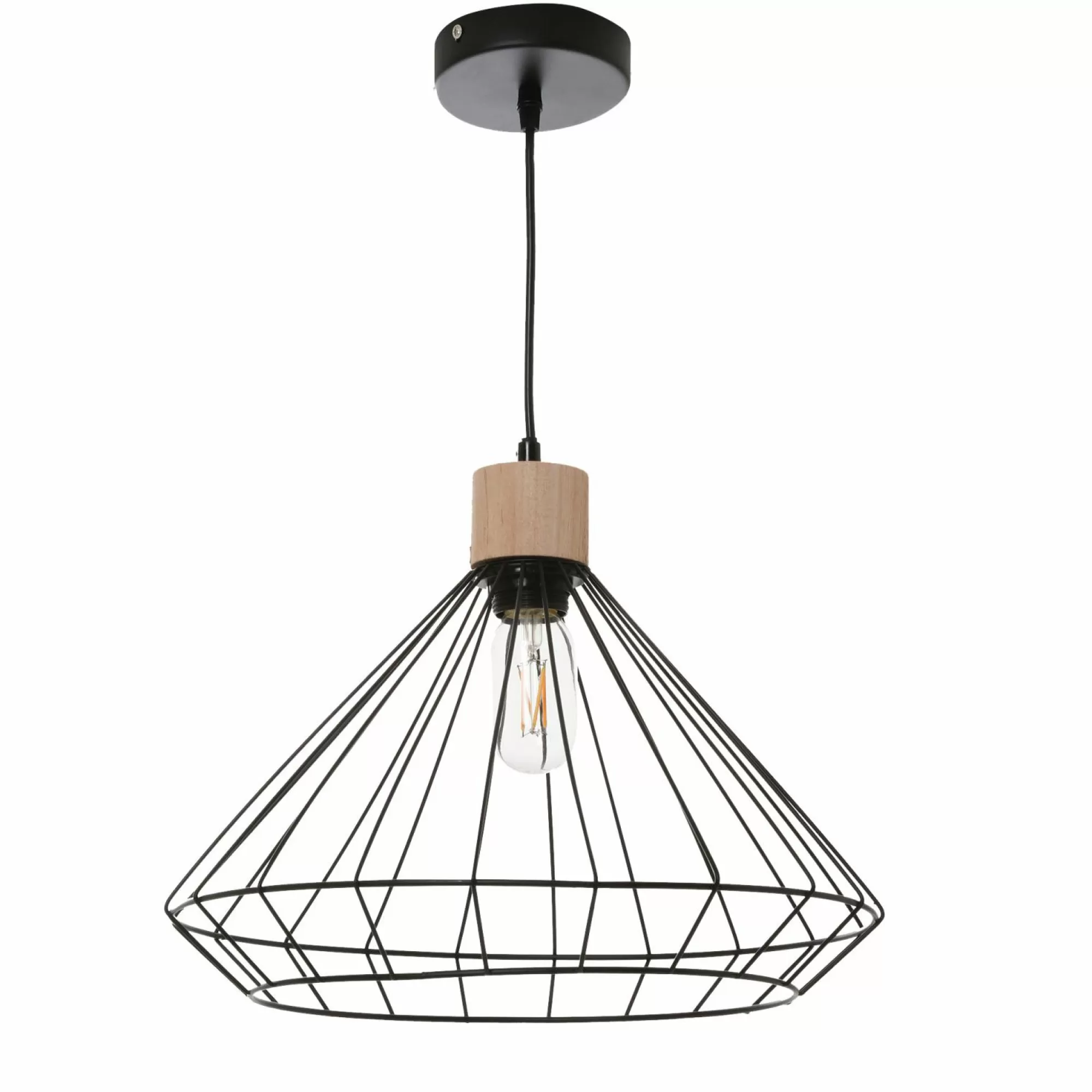 DECLIC HOME Luminaires<Suspension filament métal noire