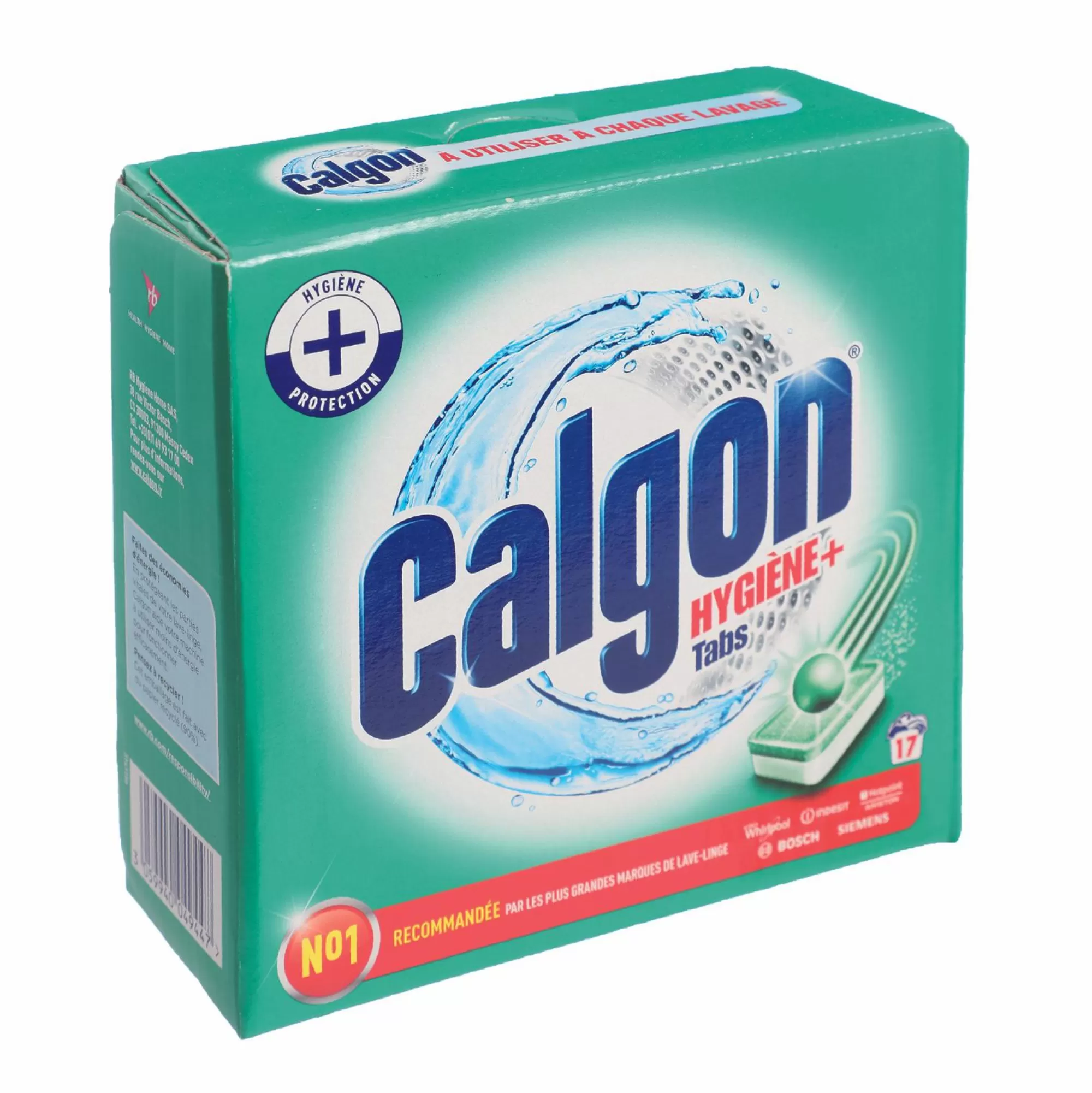 CALGON Entretien Du Linge<17 tablettes lave linge anticalcaire hygiène +