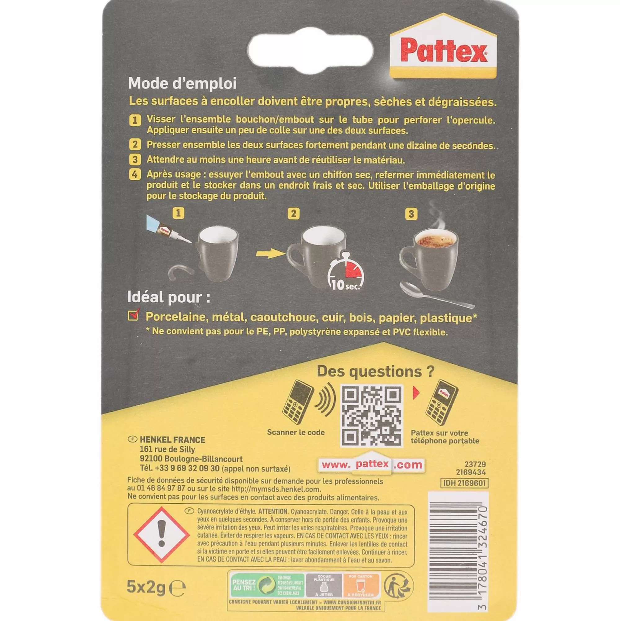 PATTEX Outils De Bricolage<5 tubes de colle liquide 5X2g